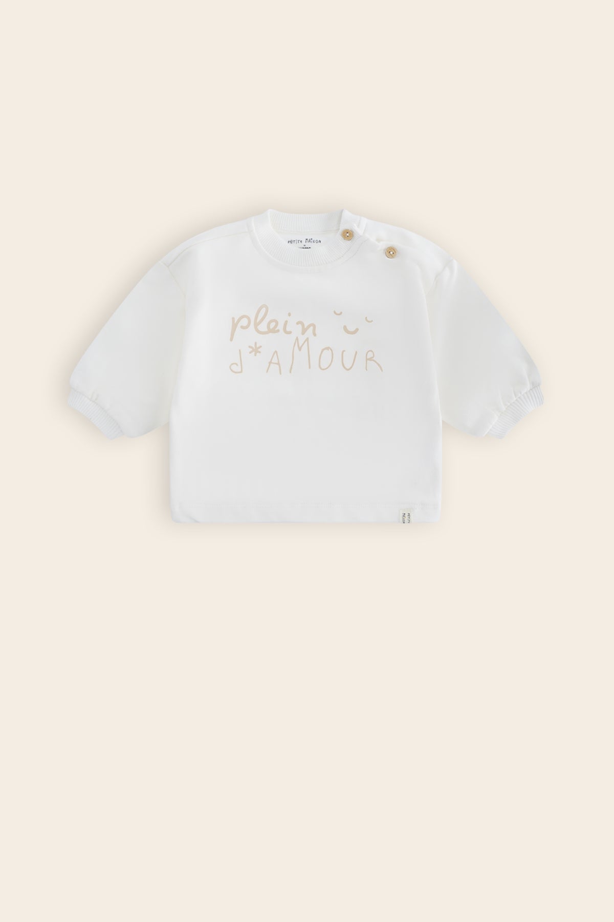 Ker Roomy Sweater met Amour print Wit