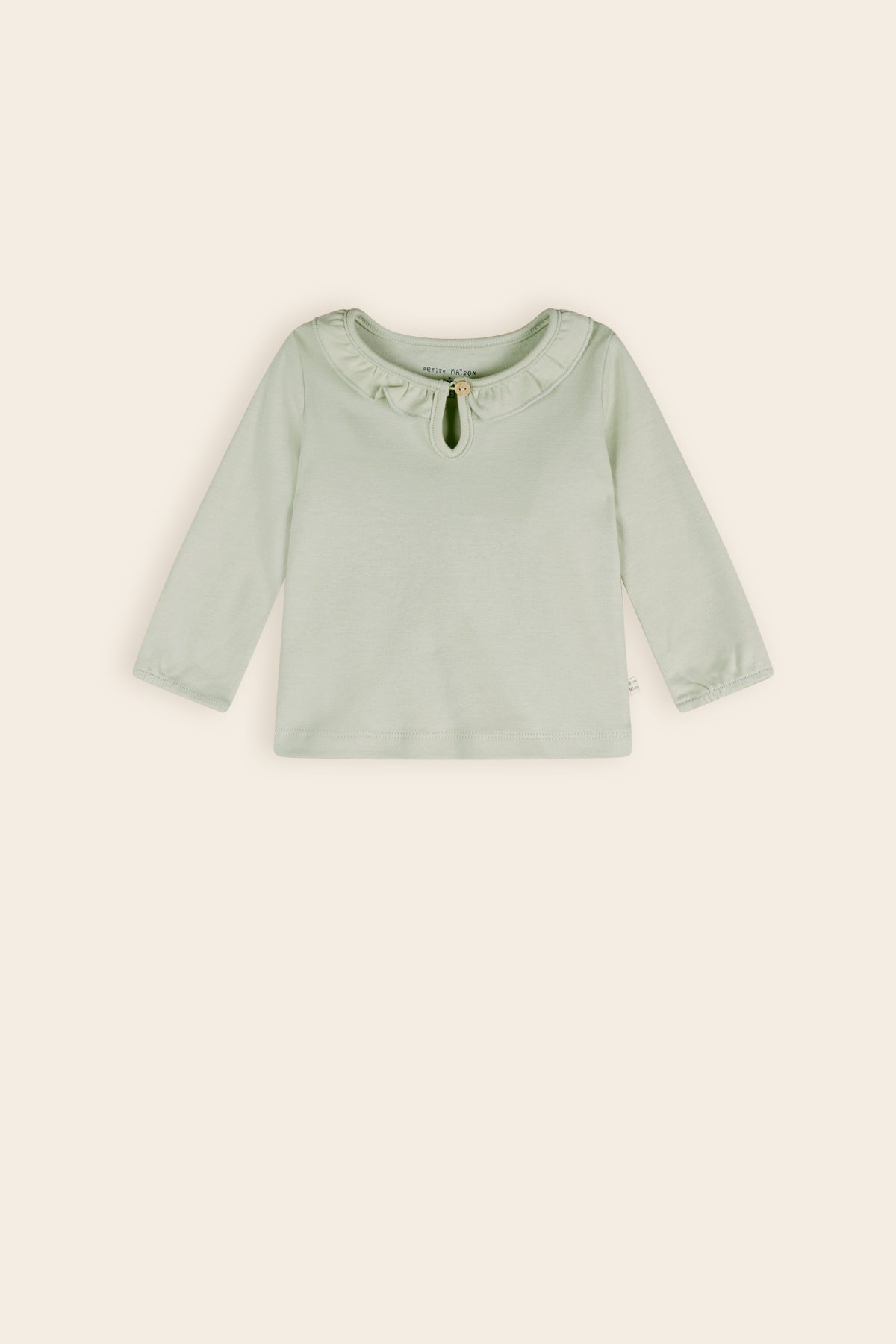 Kaya Tshirt met Ruffle Detail Sea Foam