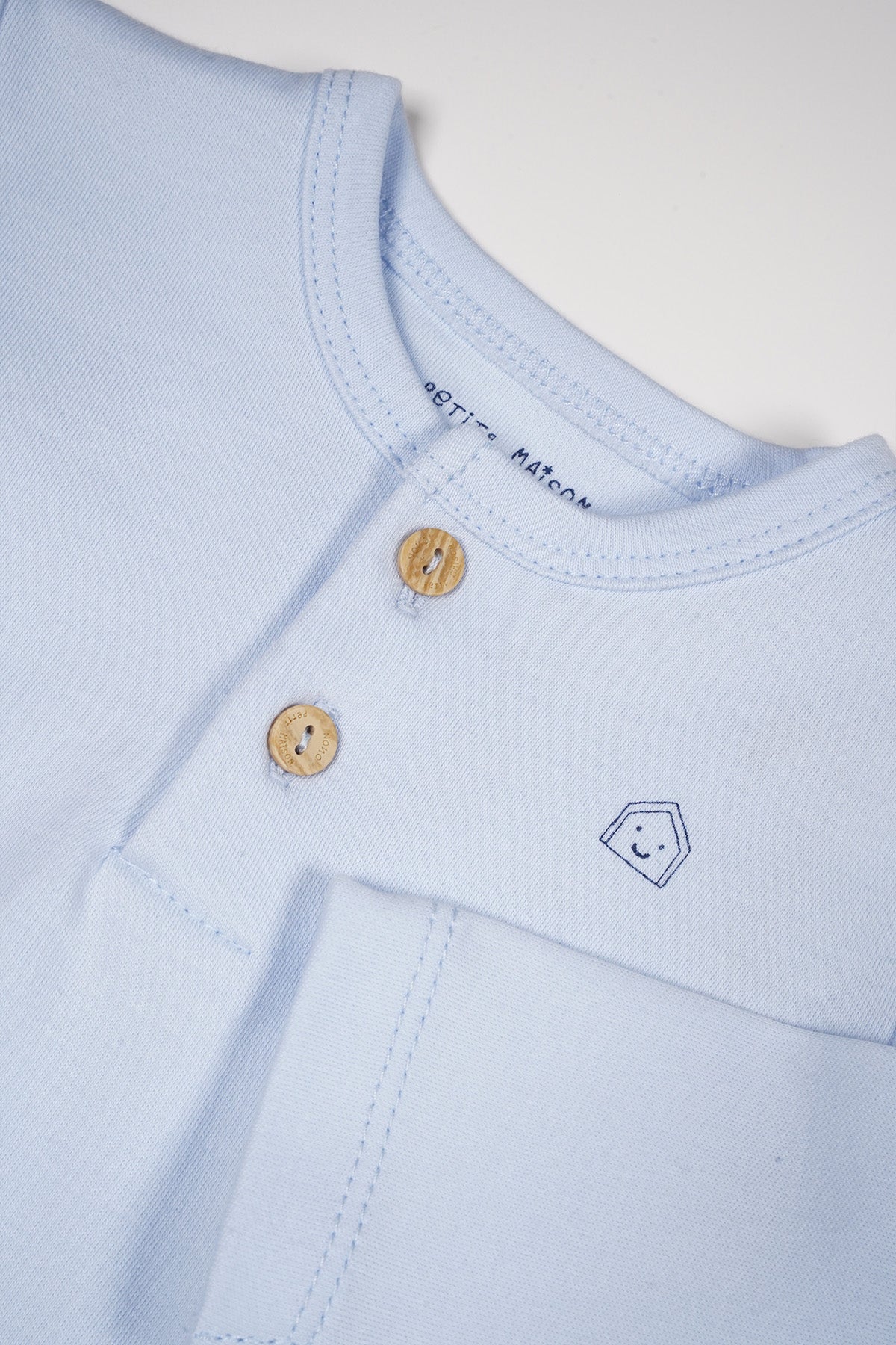 Ko Tshirt with Buttons Heather Blue