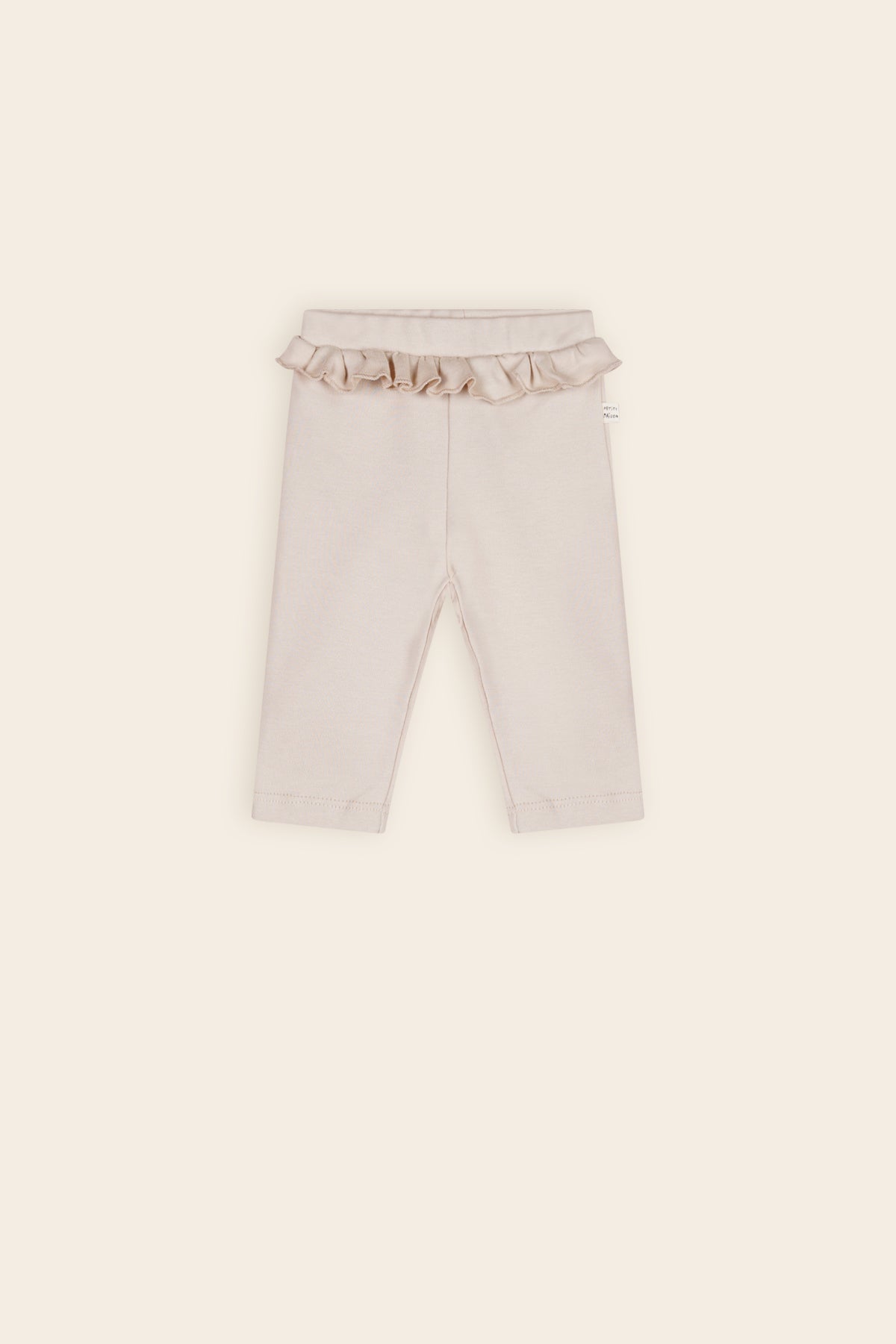 Skyler Jersey Broek met Ruffle Oatmeal