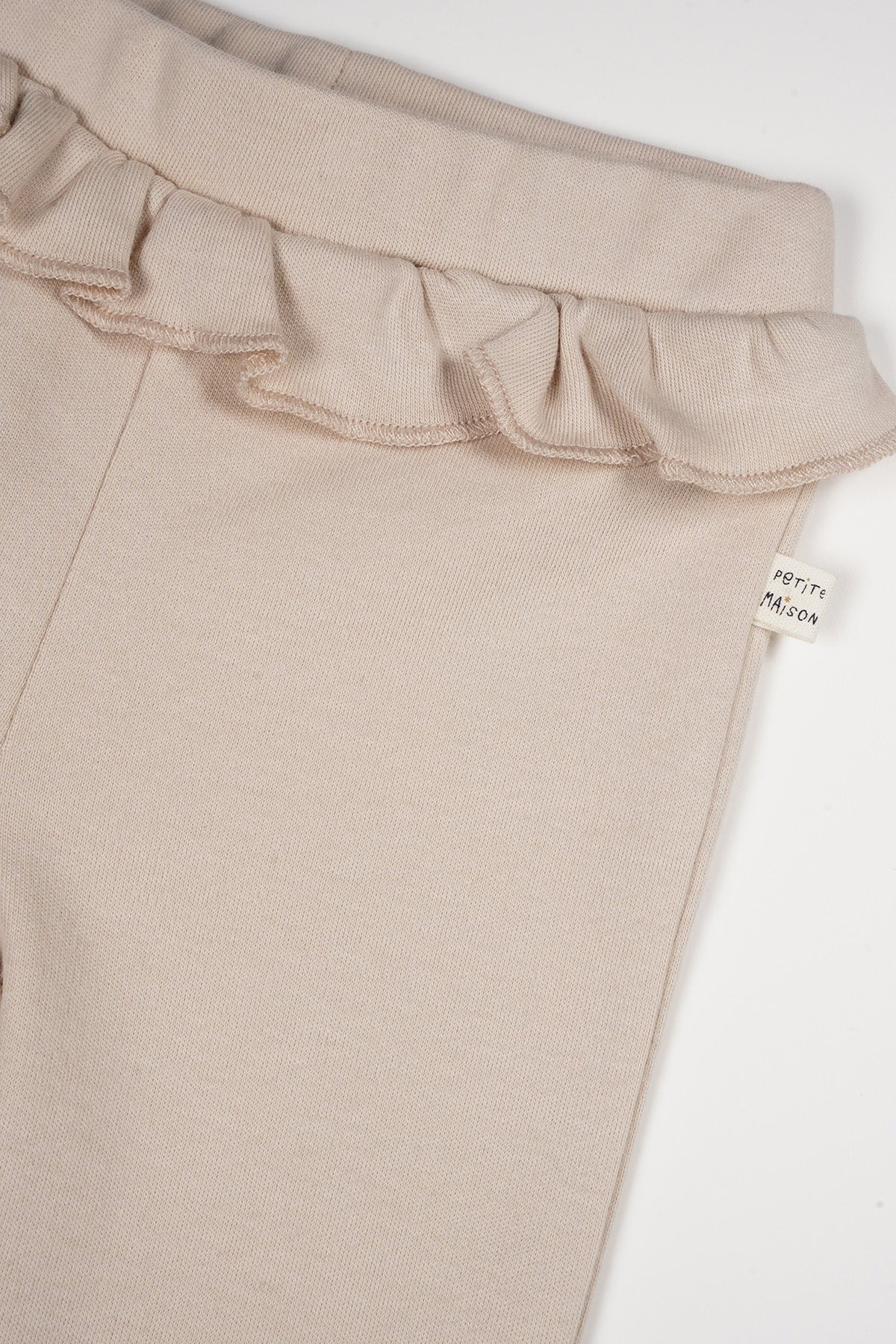 Skyler Jersey Pants with Ruffle Oatmeal