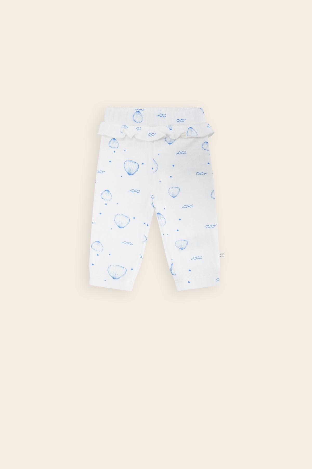 Skyler Jersey Broek met Ruffle Schelpenprint Blauw