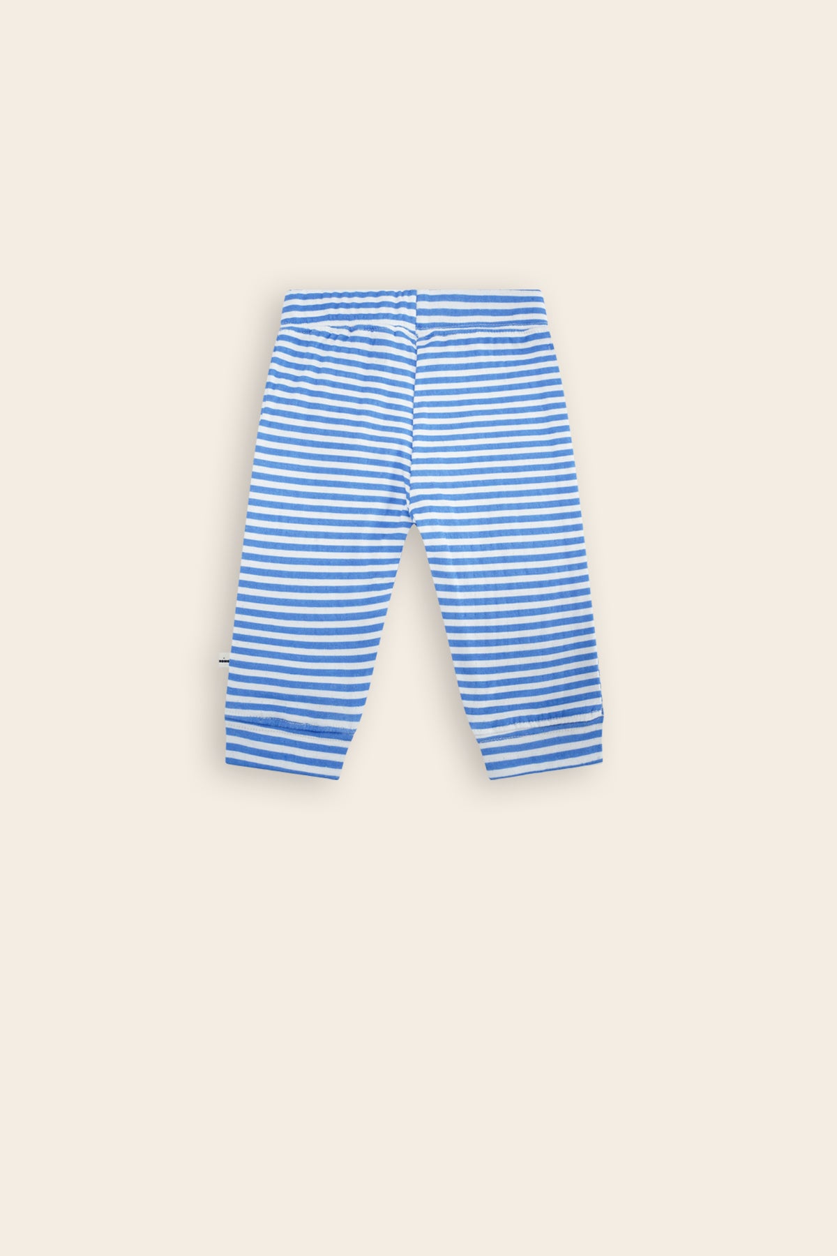 Sky Jersey Trousers with Button Stripe Print Blue