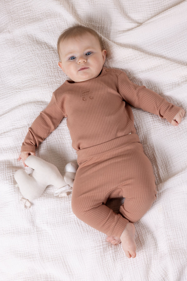 Seg Rib Jersey Broek Bruin