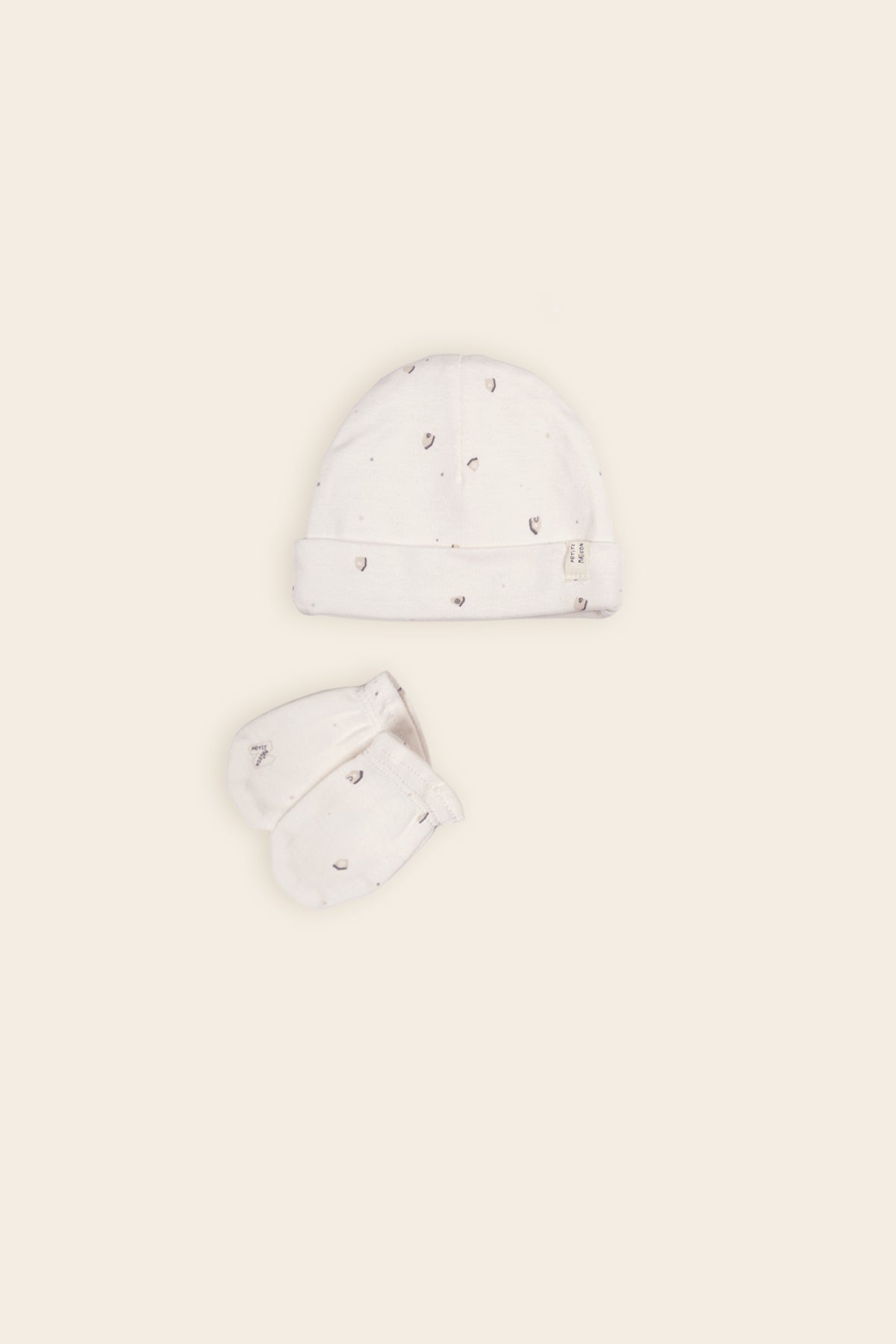 Baby Hat &amp; Scratch Mitts Set Gray