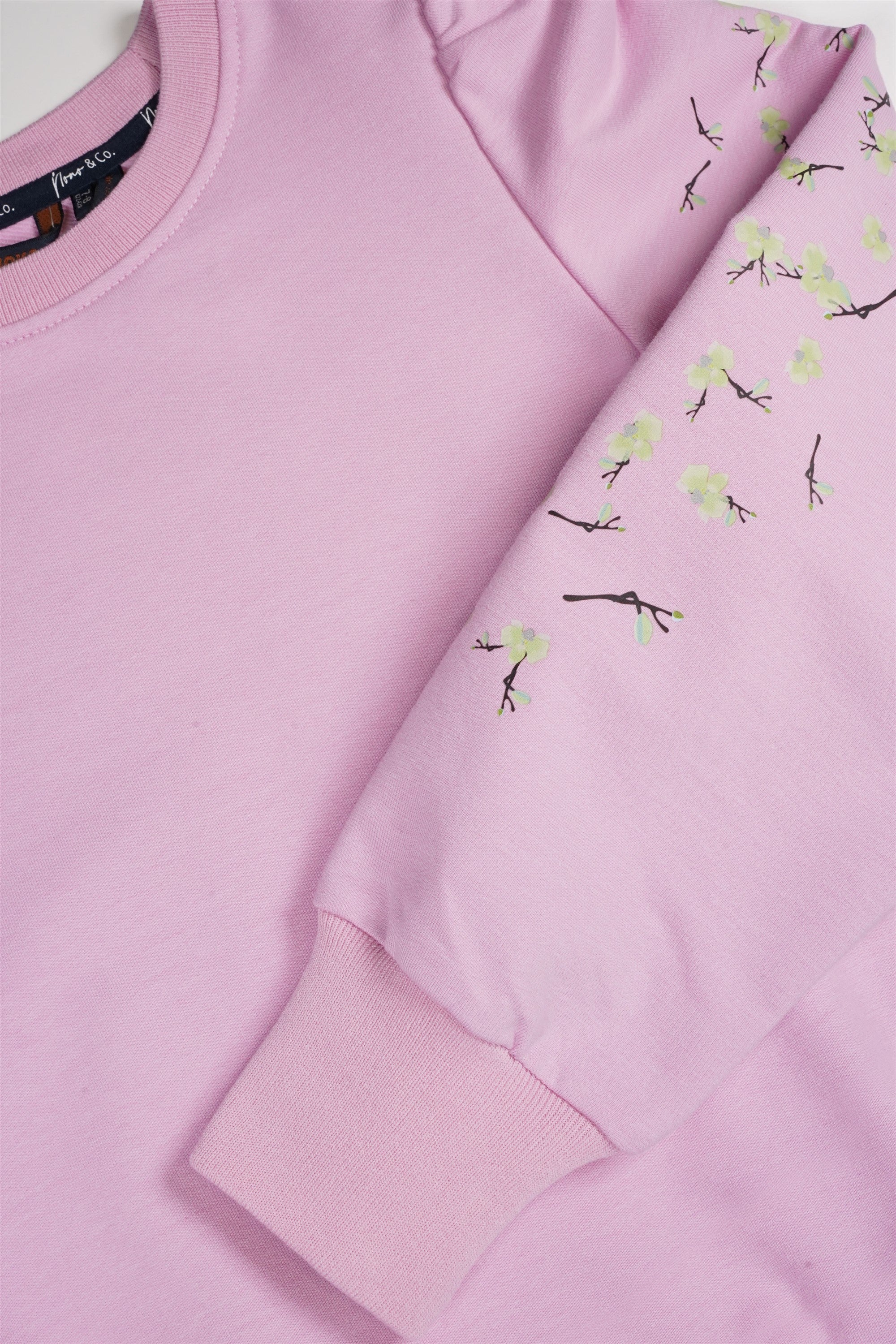 Kulet Sweater Print op Mouw Roze