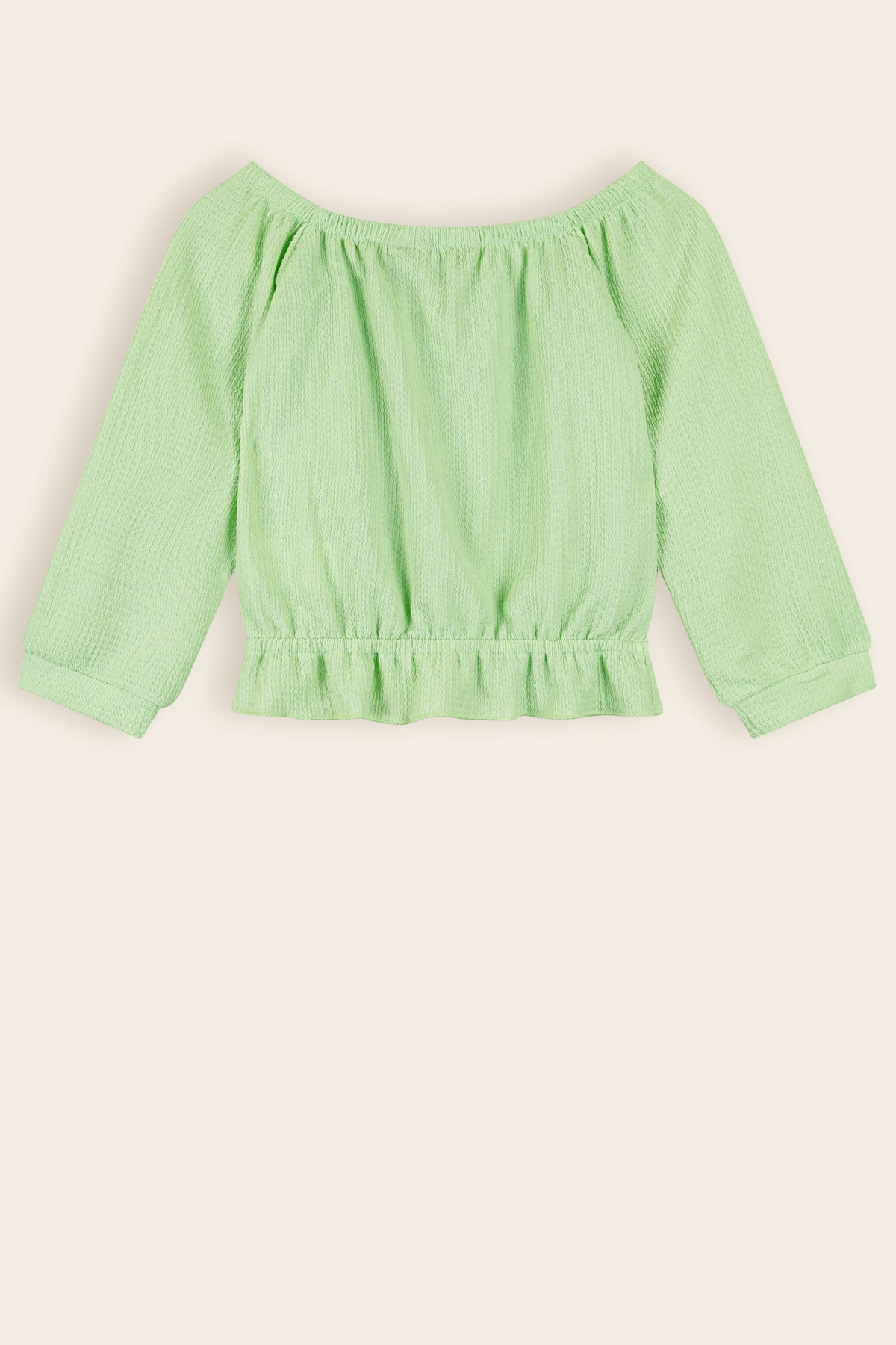 Knew Boat Neck Jersey Top Green