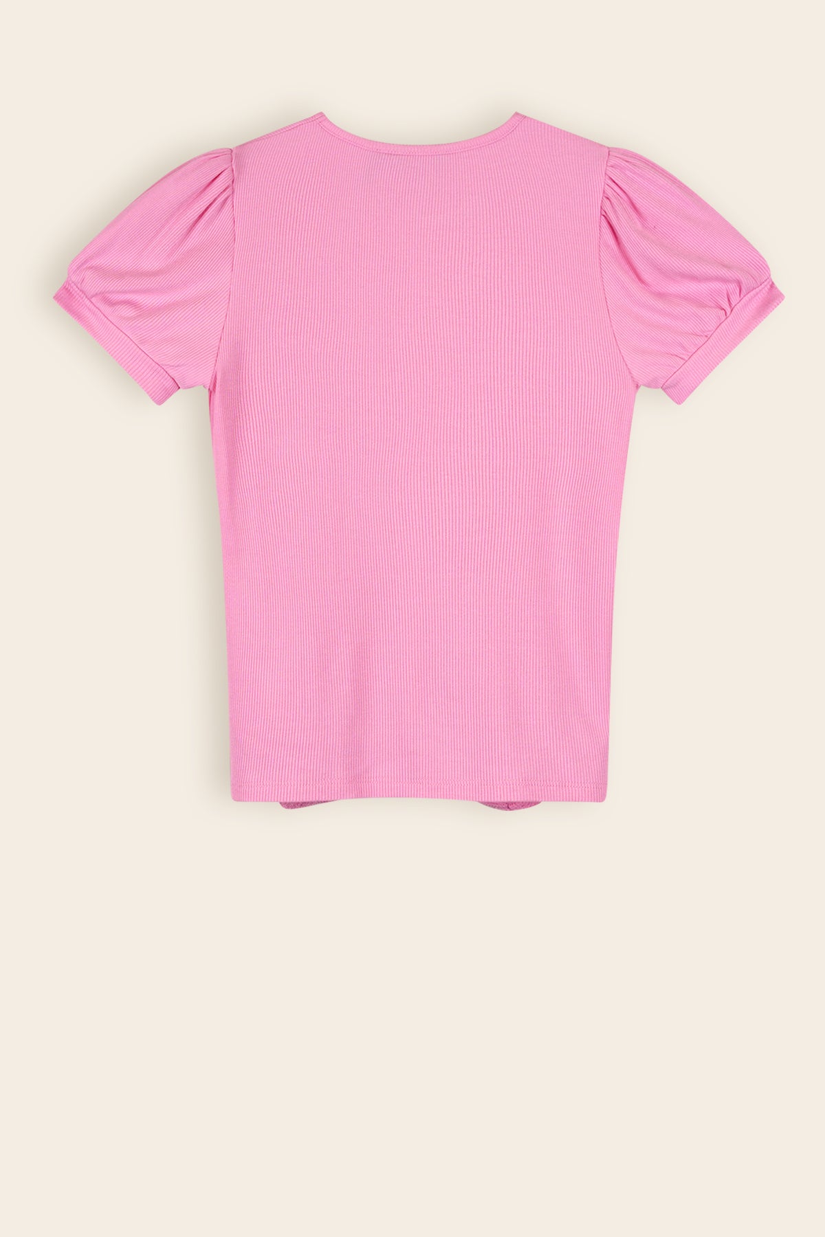 Komy Rib Jersey Knooptshirt Roze