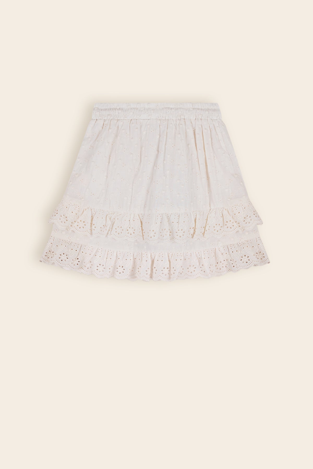 Niu Embroidery Anglaise Skirt Ivory