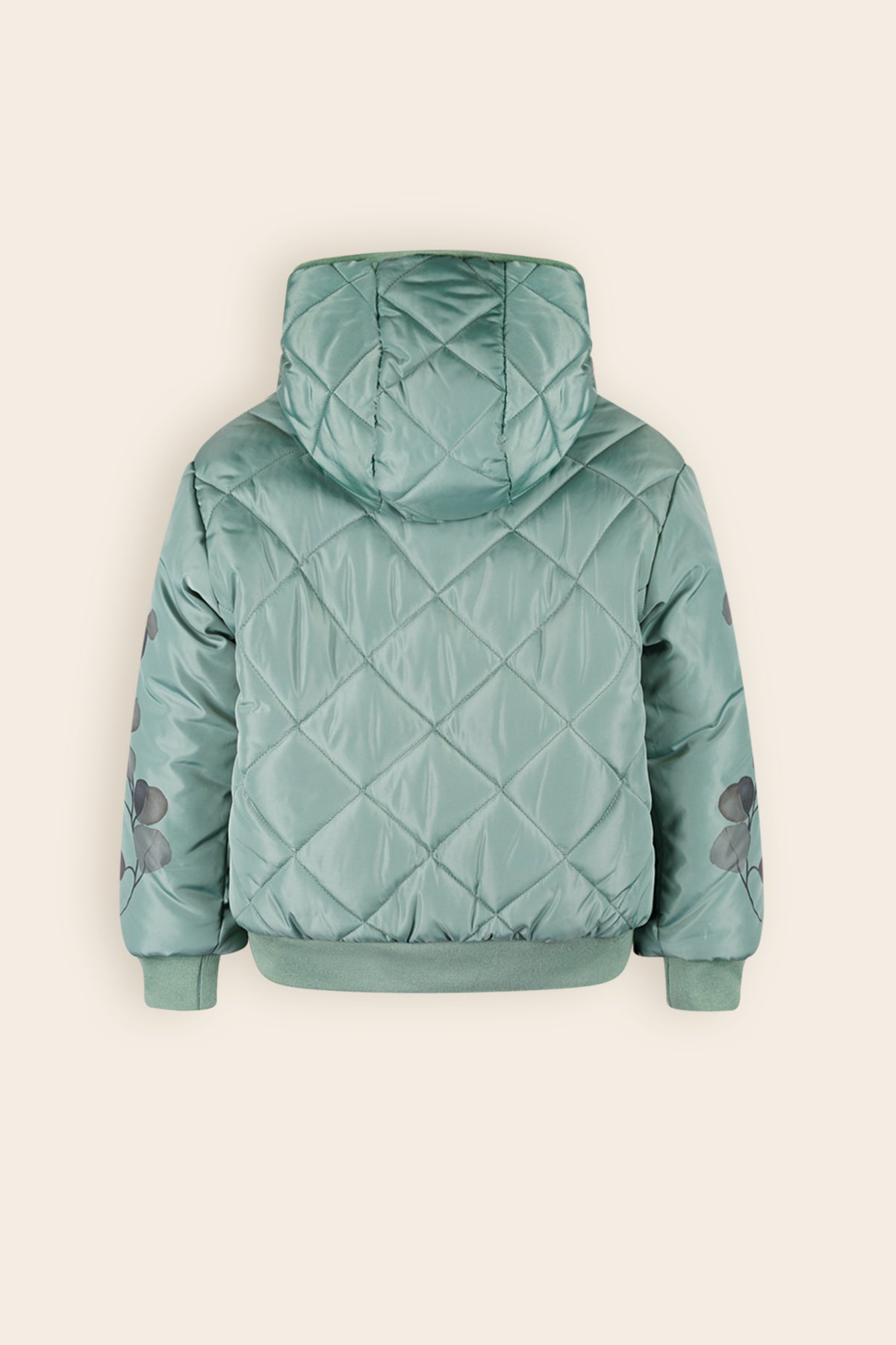 Bomby Reversible Winterjas met Print op de mouw Groen