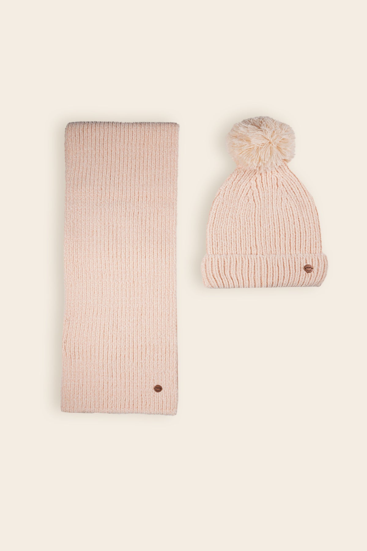 Raya Chenille Hat and Scarf Set Sand