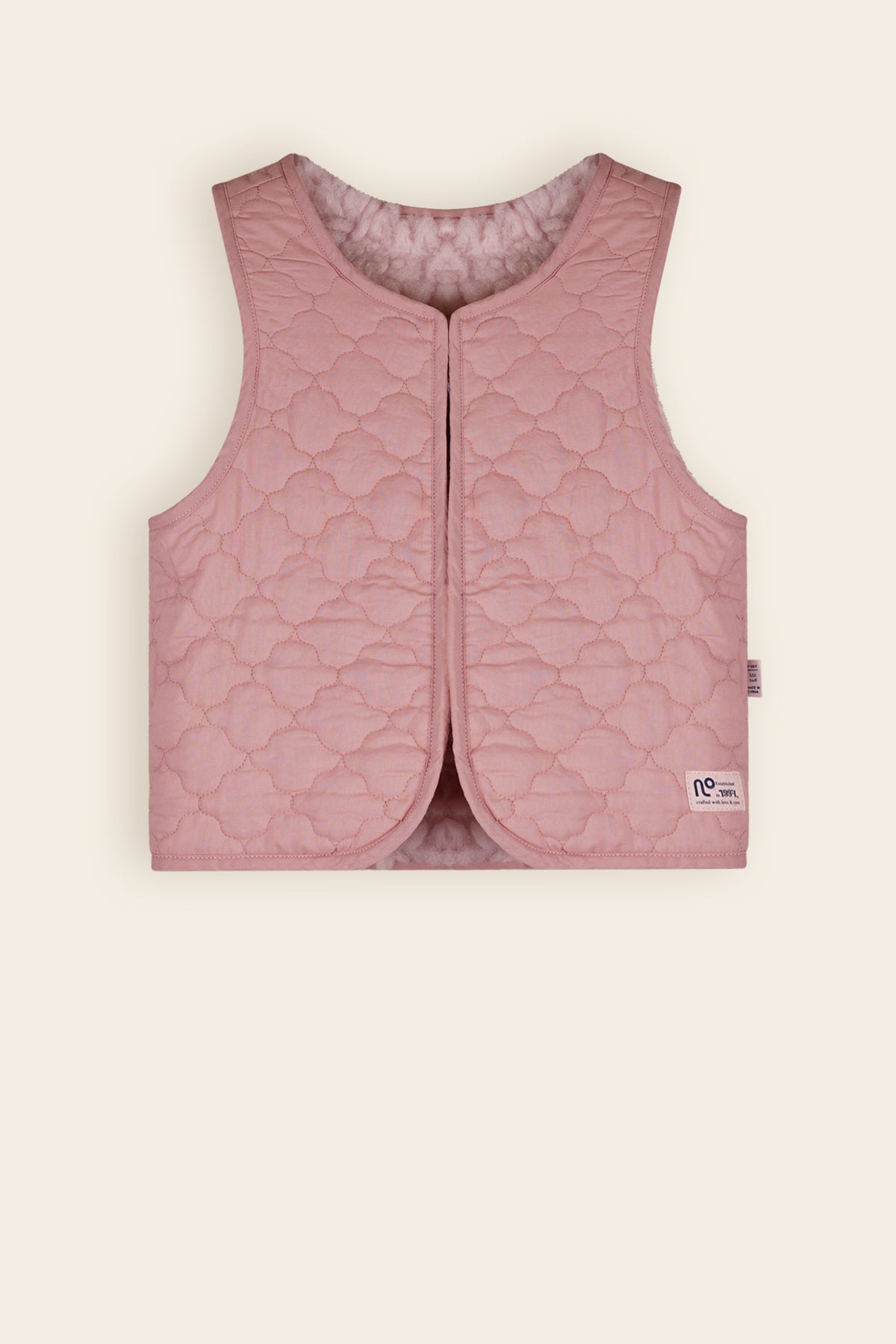 Katya Fluffy Reversible Gilet Old Pink