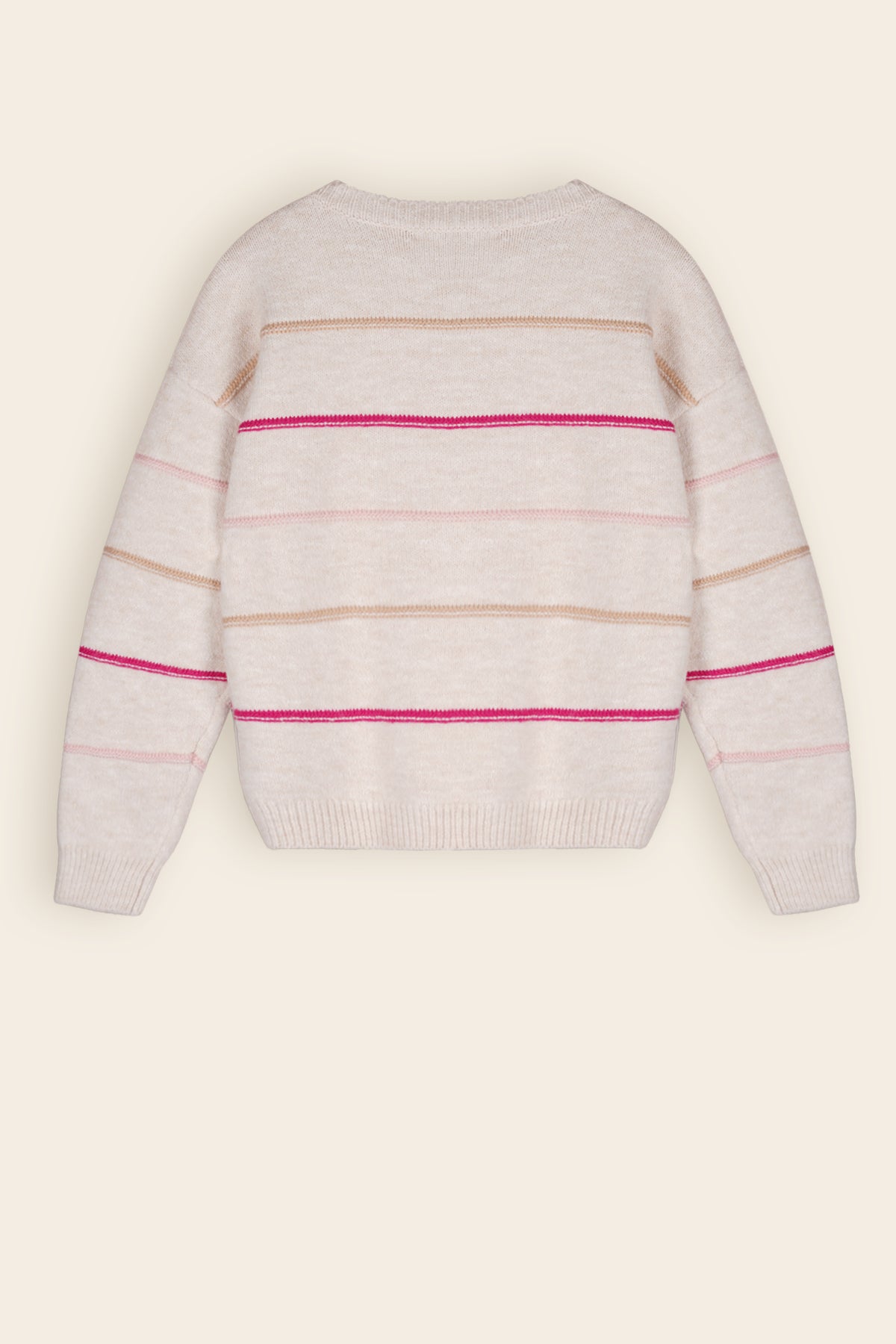 Kendra Soft Knitted Stripe Sweater Ivory