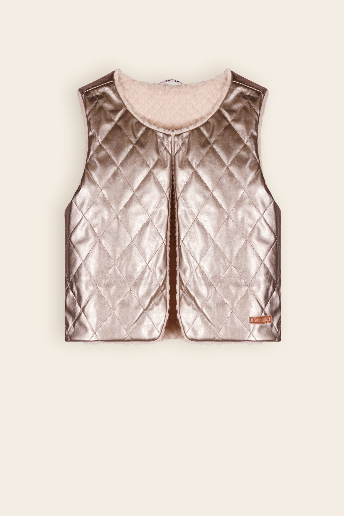 Kate Reversible Gilet met Fur & Fake Leather Ivoor