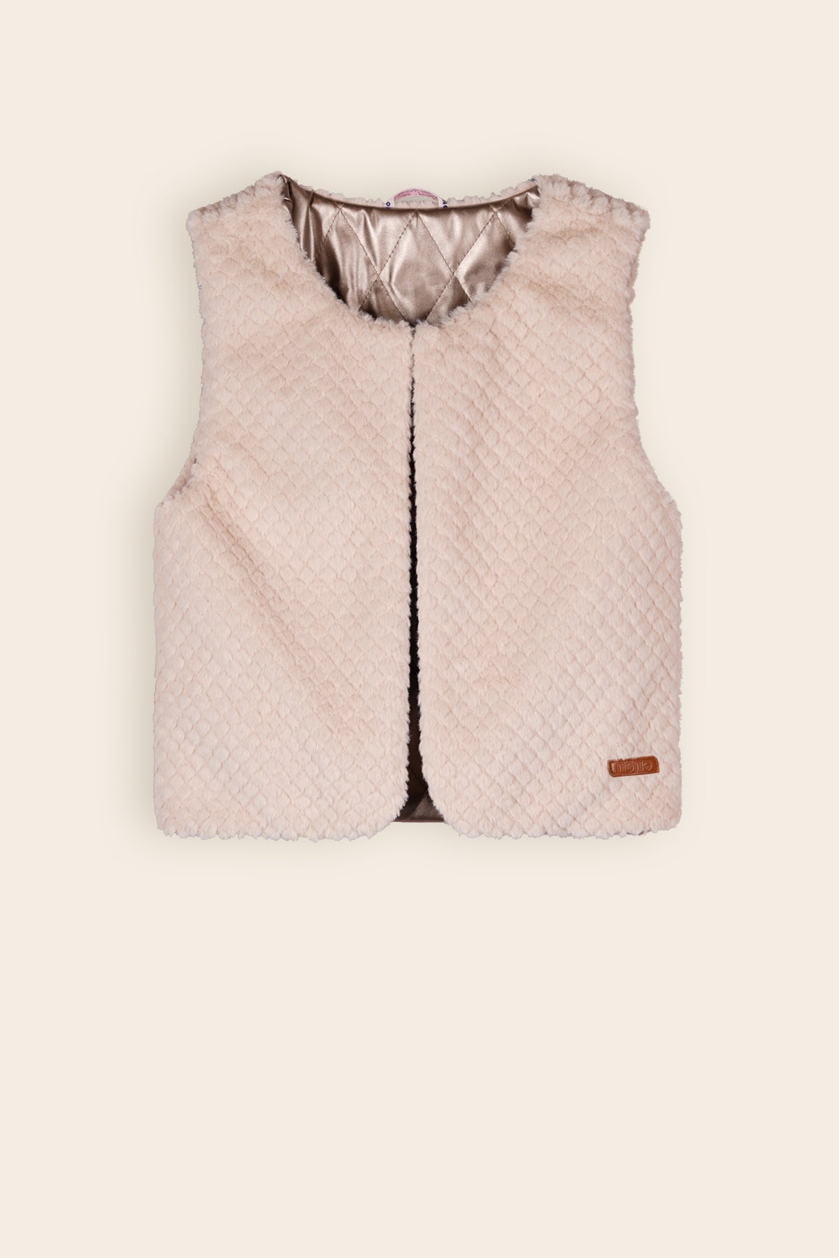 Kate Reversible Gilet met Fur & Fake Leather Ivoor