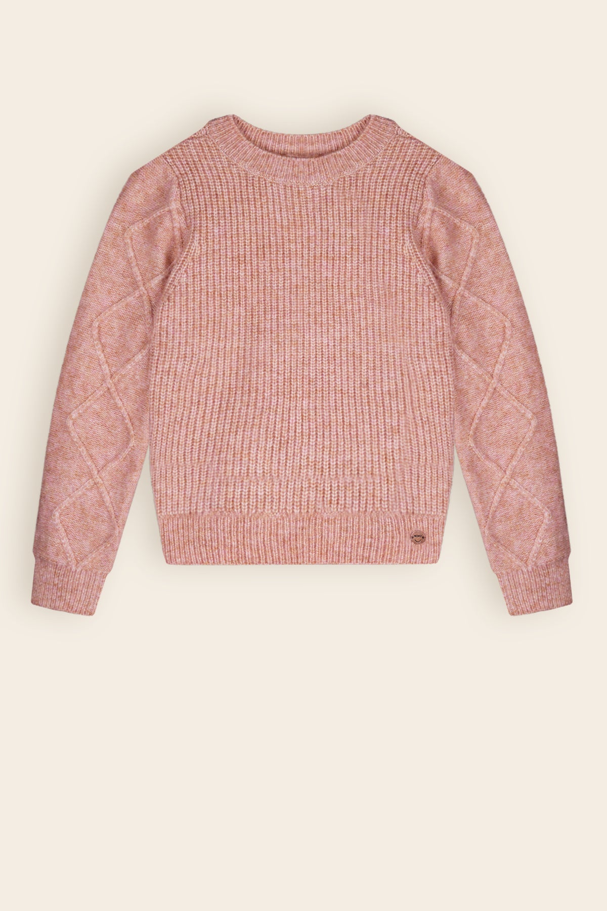 Keson Melange Knitted Sweater Soft Pink