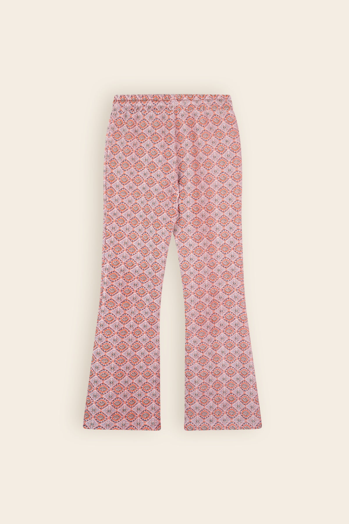 Sady Printed Velor Rib Jersey Pants Soft Pink