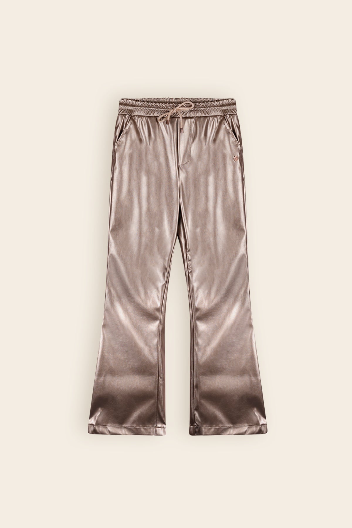 Simona Faux Leather Flared Pants Bronze