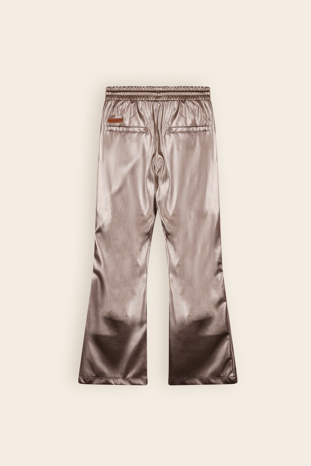 Simona Faux Leather Flared Pants Bronze