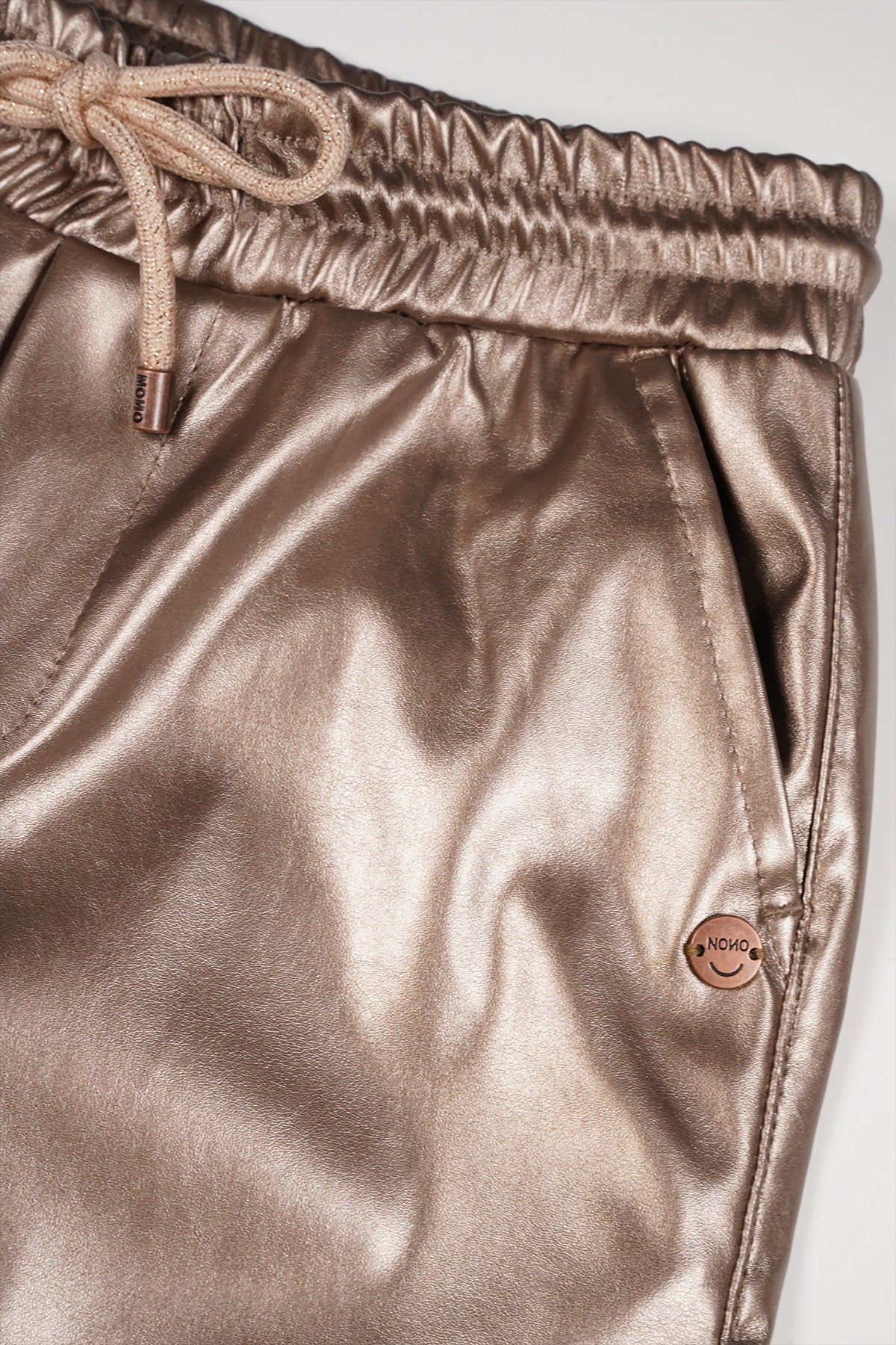 Simona Faux Leather Flared Broek Bronze