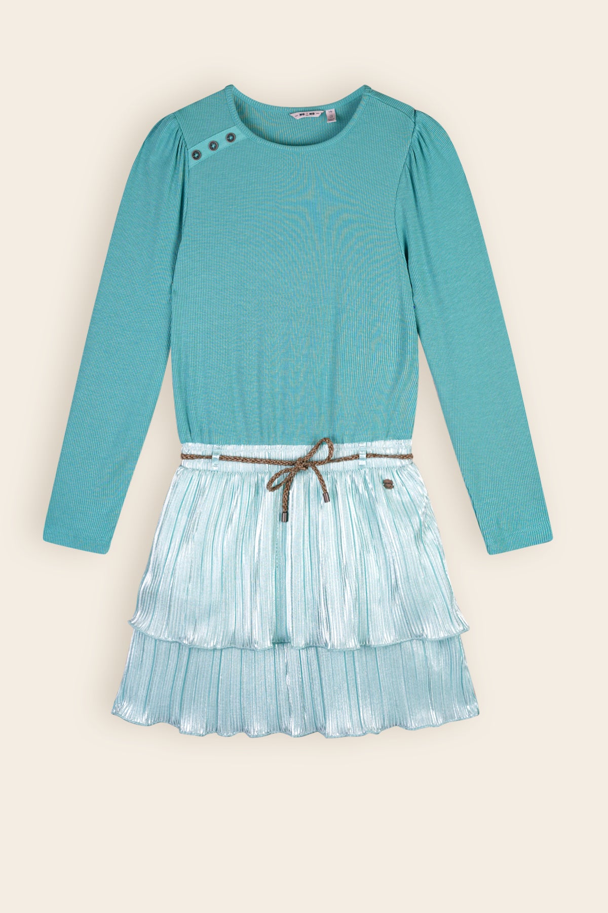 Moran Combi Dress with Pleated Skirt Turquoise