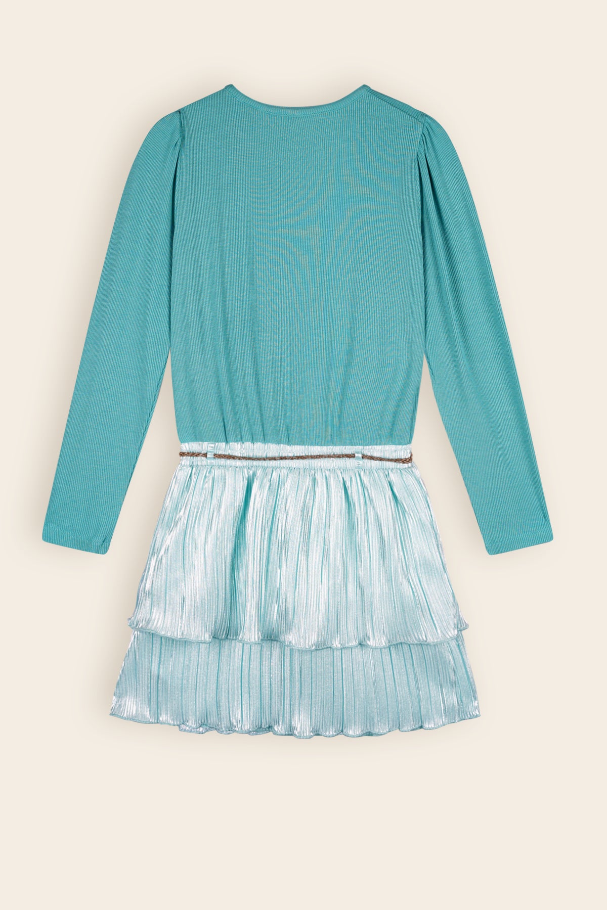 Moran Combi Dress with Pleated Skirt Turquoise