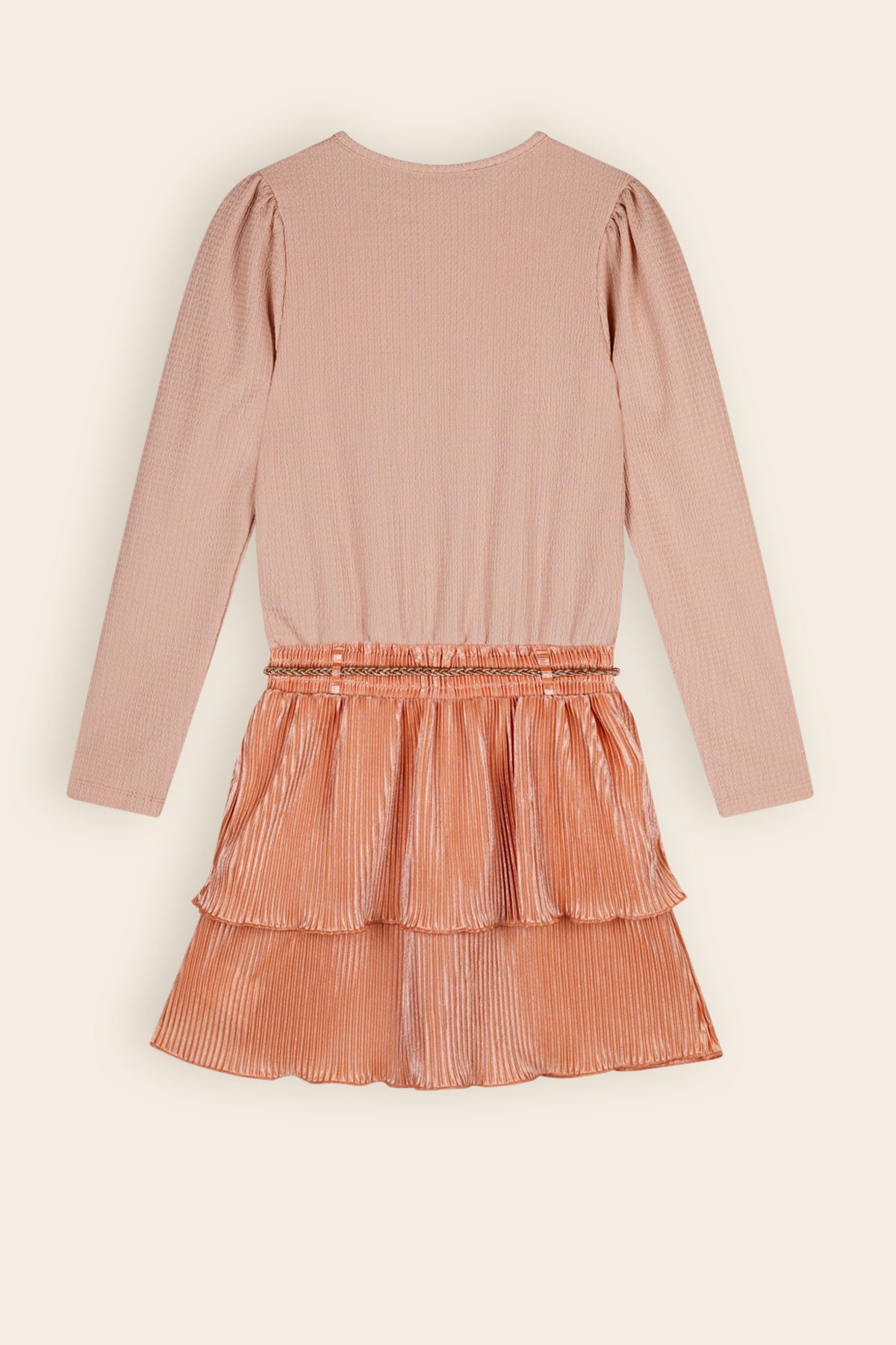 Moran Combi Dress with Pleated Skirt Peach