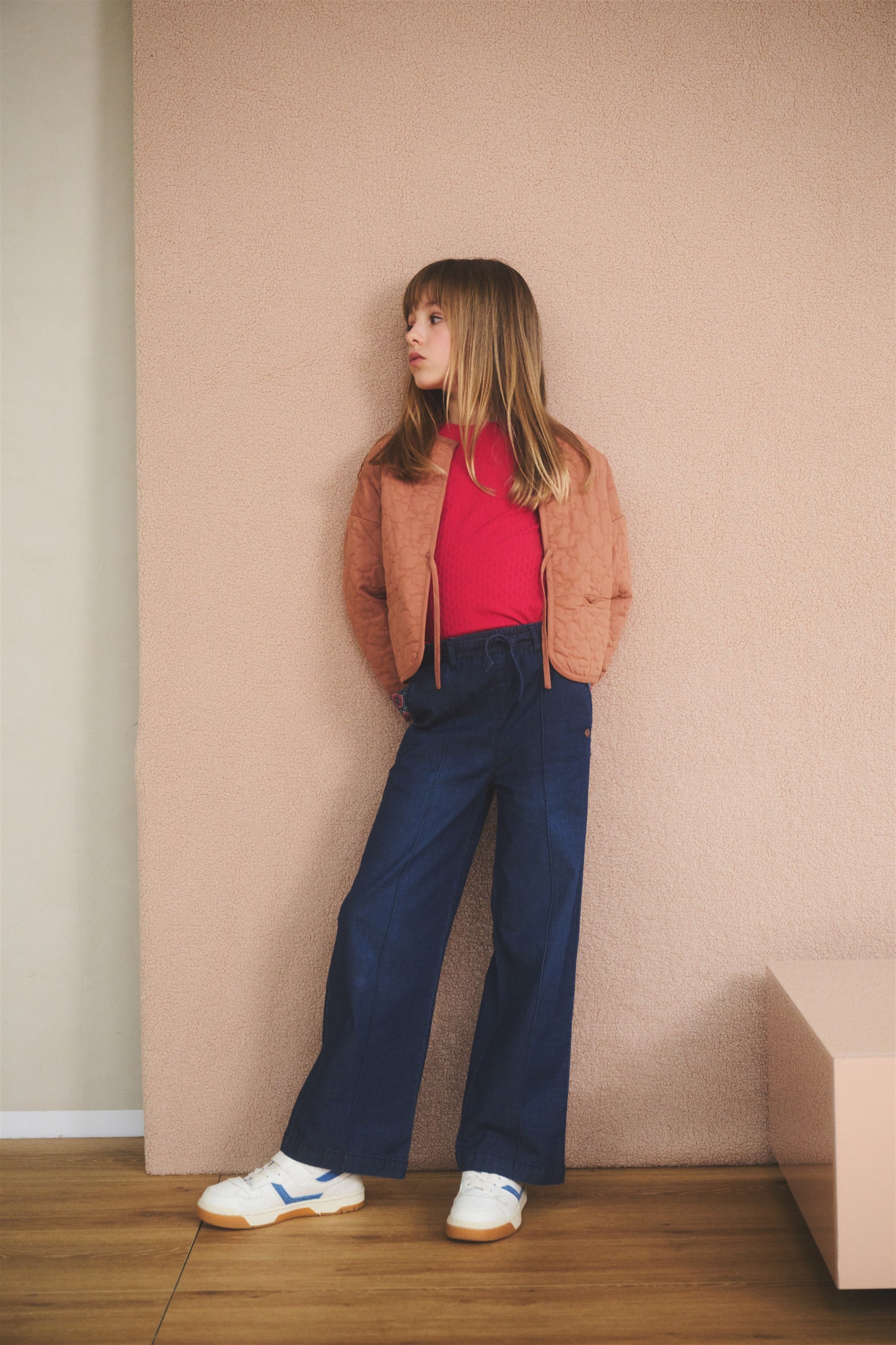 Sayla Light Weight Denim Palazzo Pants Navy