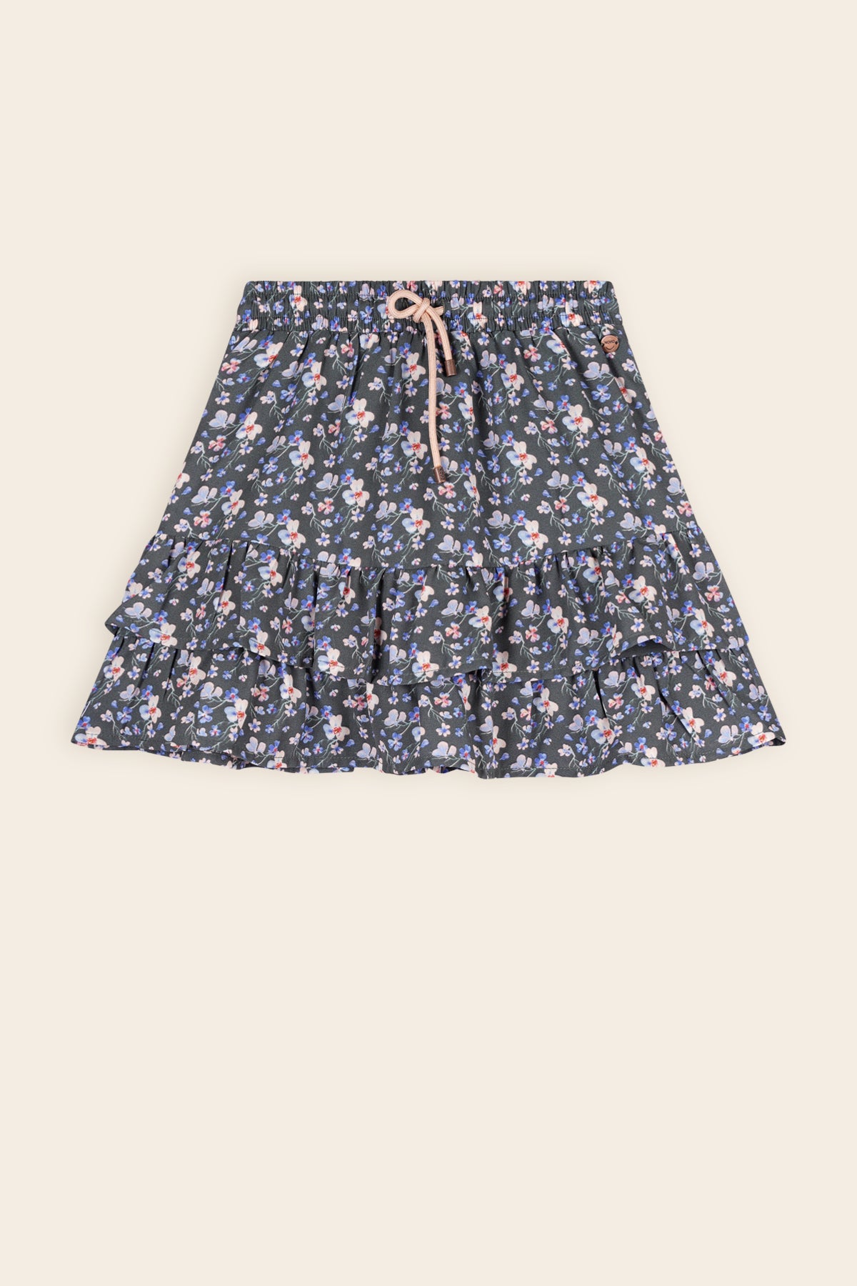 Neval Printed Floral Skirt with Ruffles AOP Green