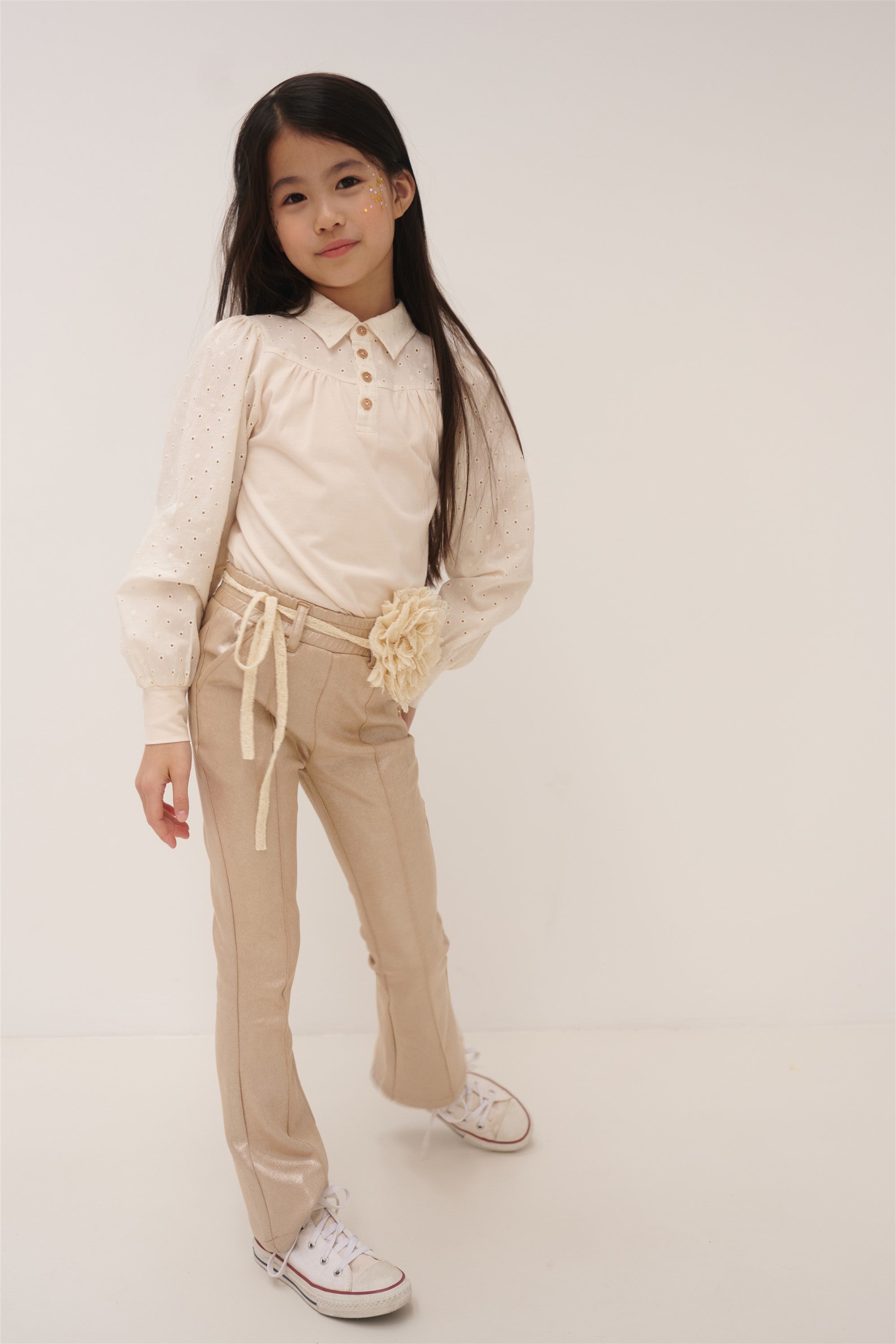 Soy Suede Flared Broek Licht Goud