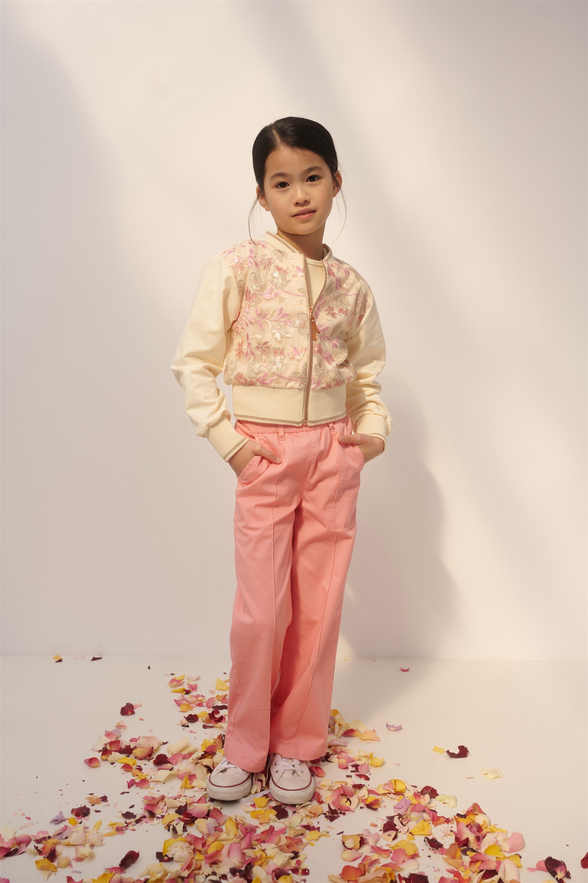 Sayla Palazzo Stretch Twill Broek Rose