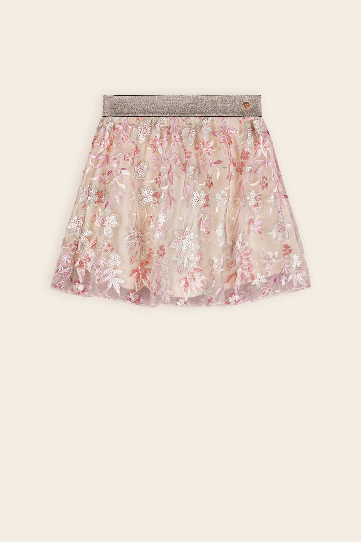 Nele Mesh Rok met Pailletten Rose