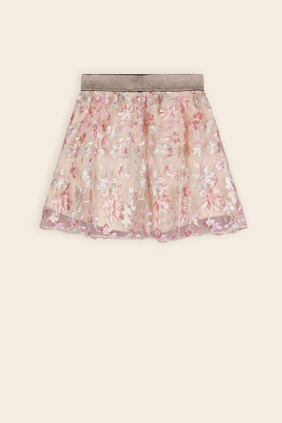 Nele Mesh Rok met Pailletten Rose