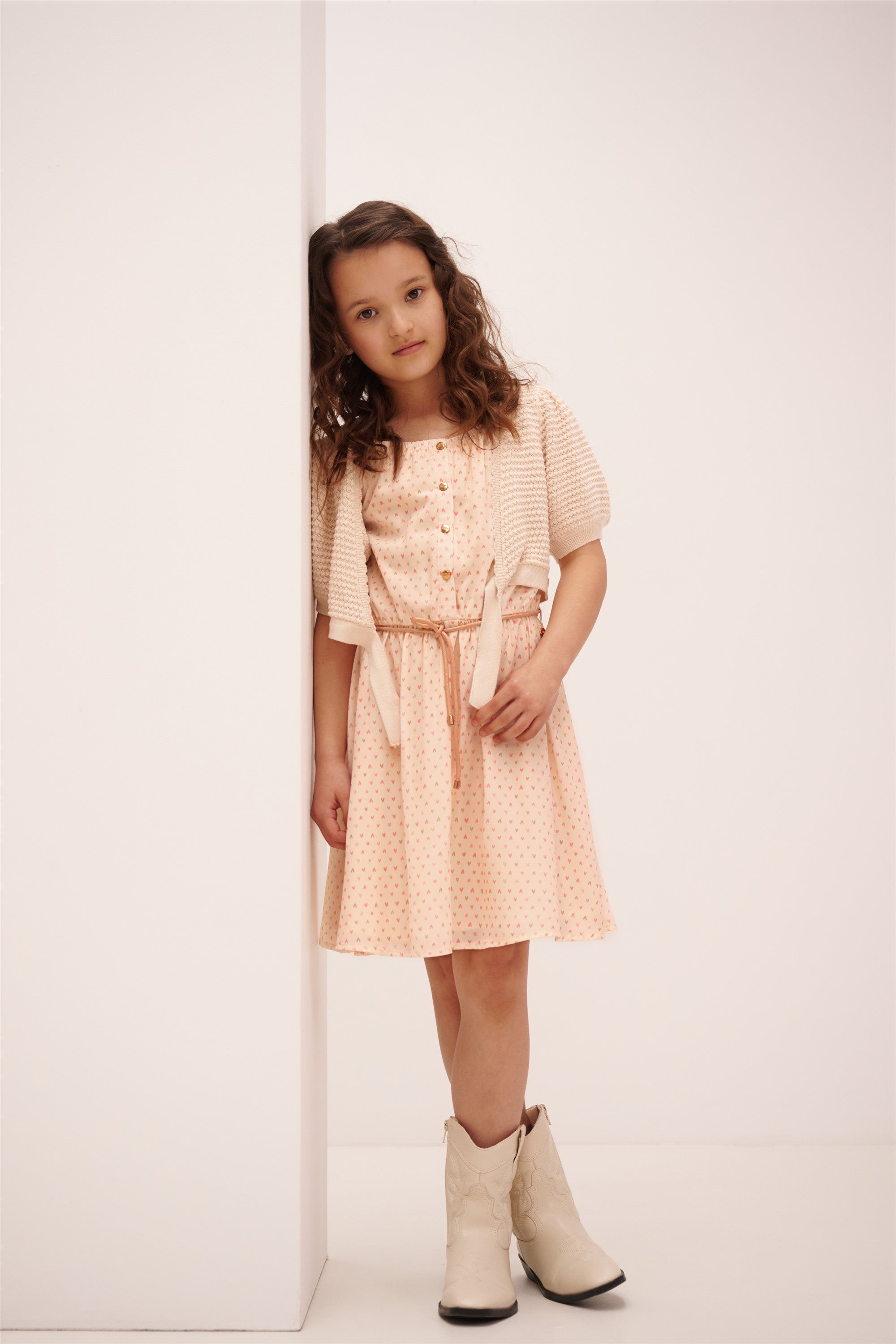 Moas Geprinte Hartjes Jurk Ivoor - Main Image