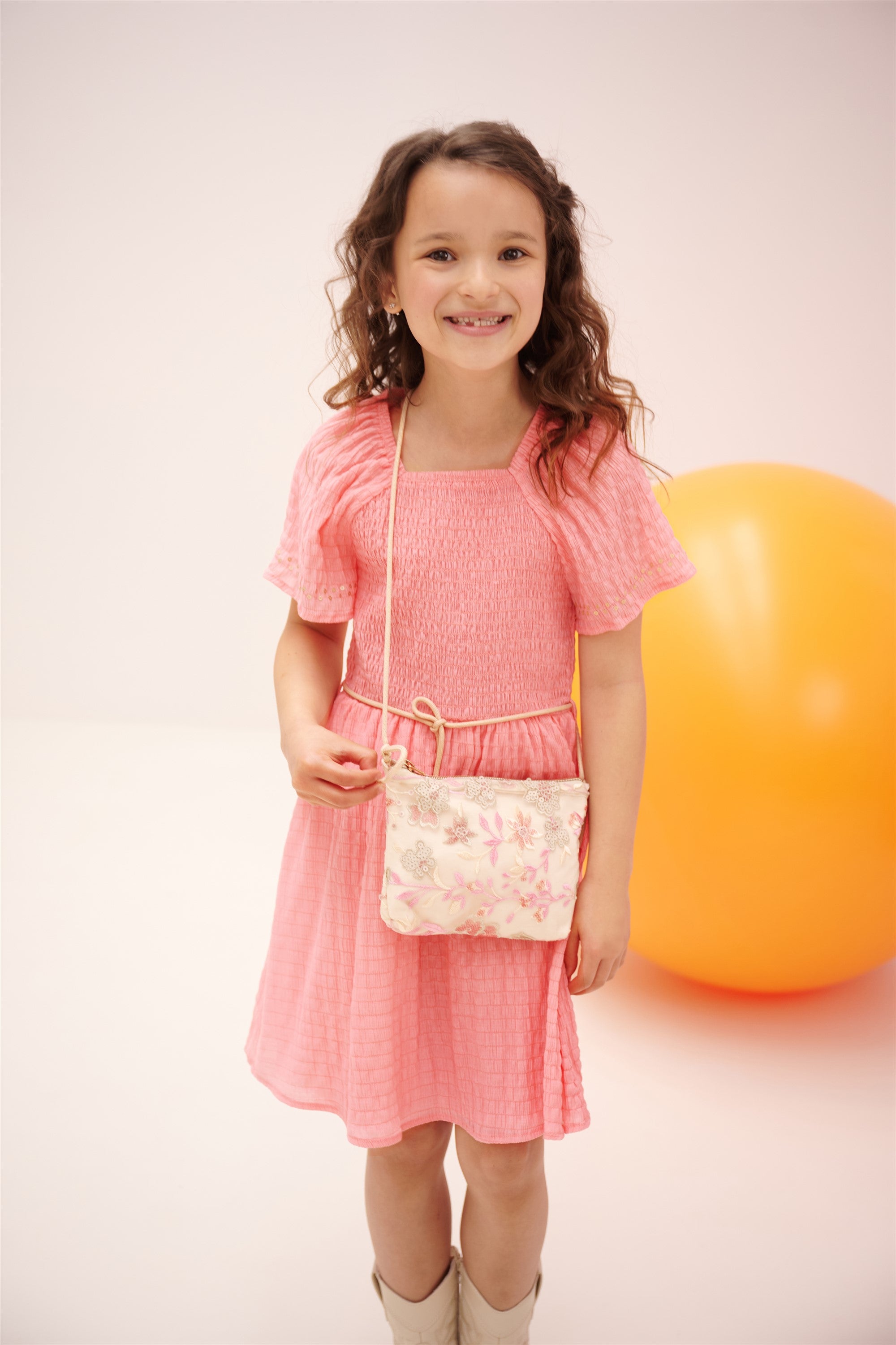 Malia Seersucker Jurk Rose