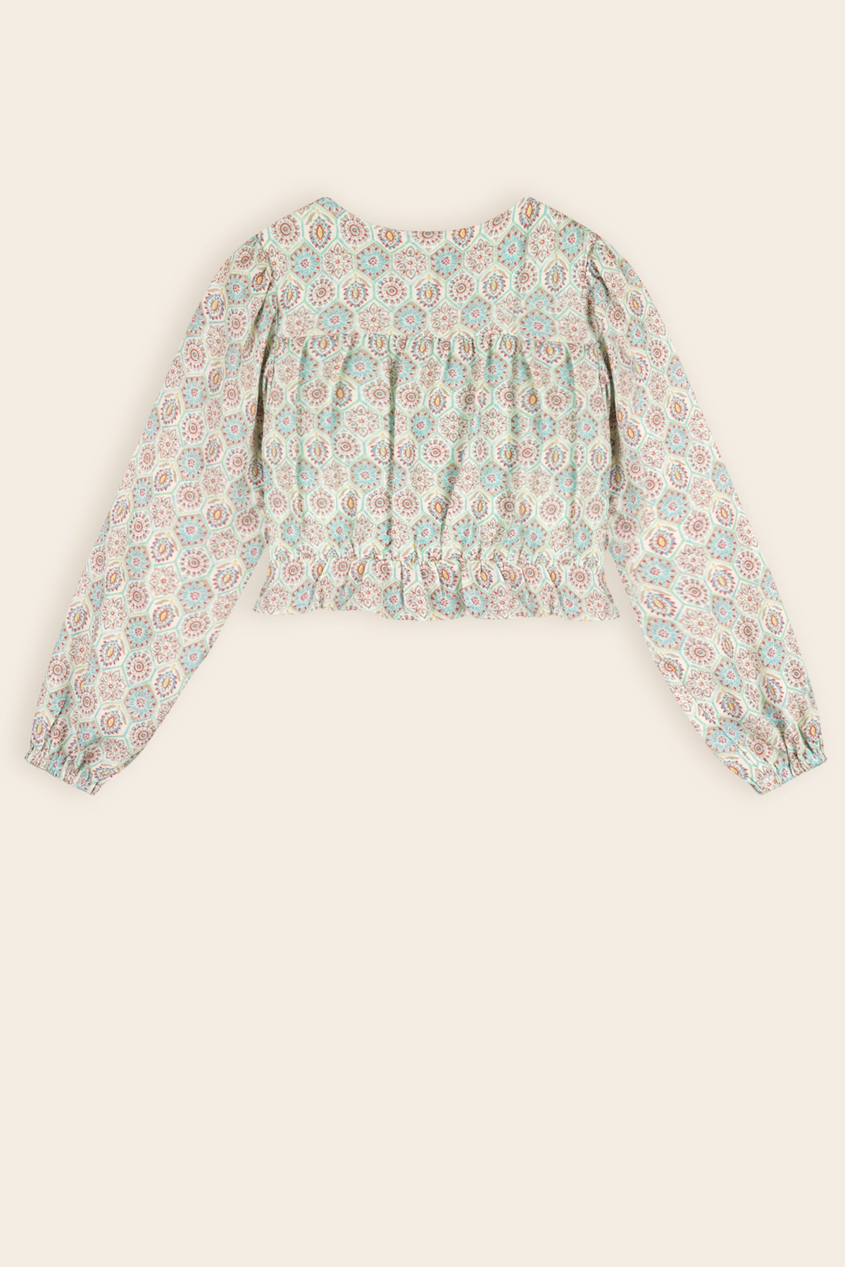 Timba Cropped Blouse Mint Groen