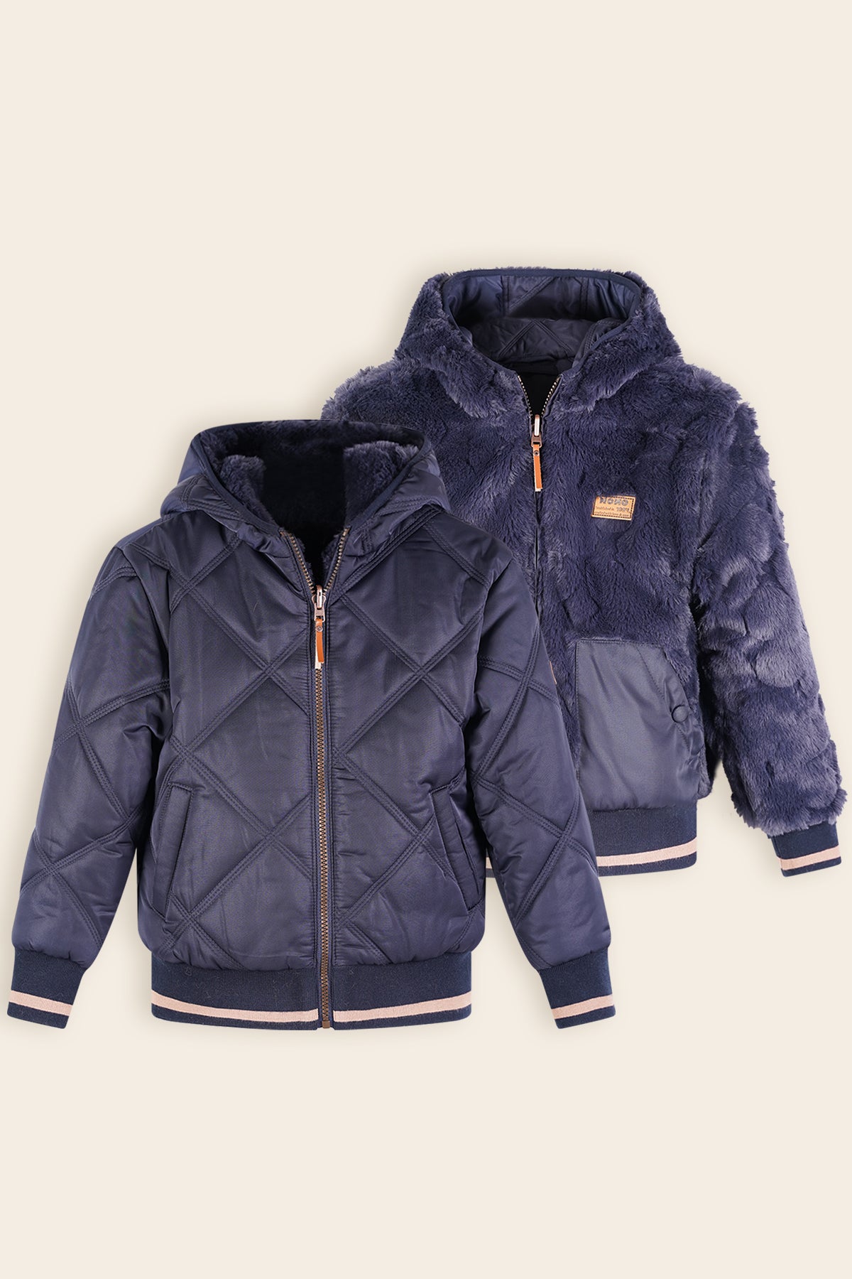 Bomby Reversible Winterjas Navy