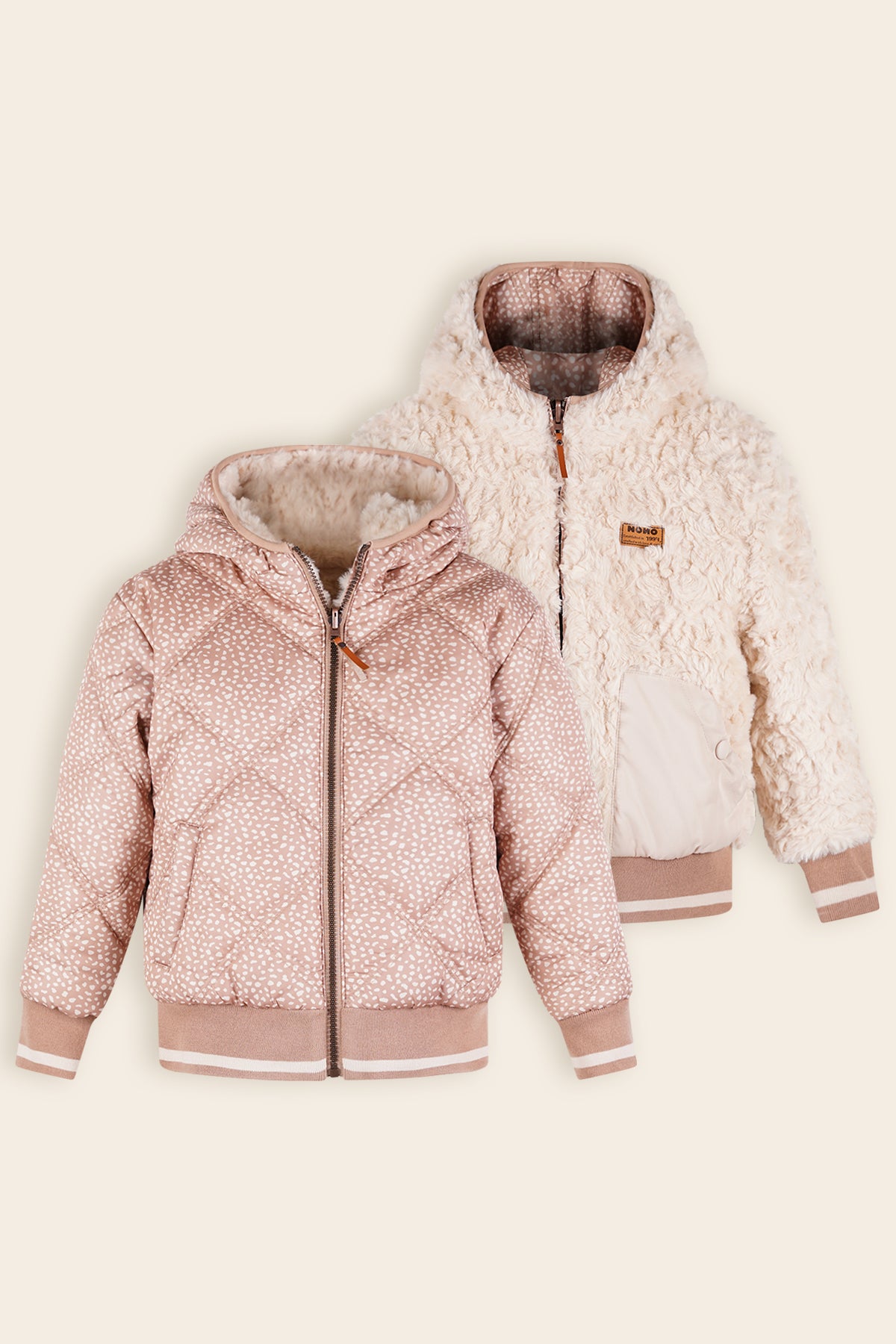 Bomby Reversible Winterjas Ivoor