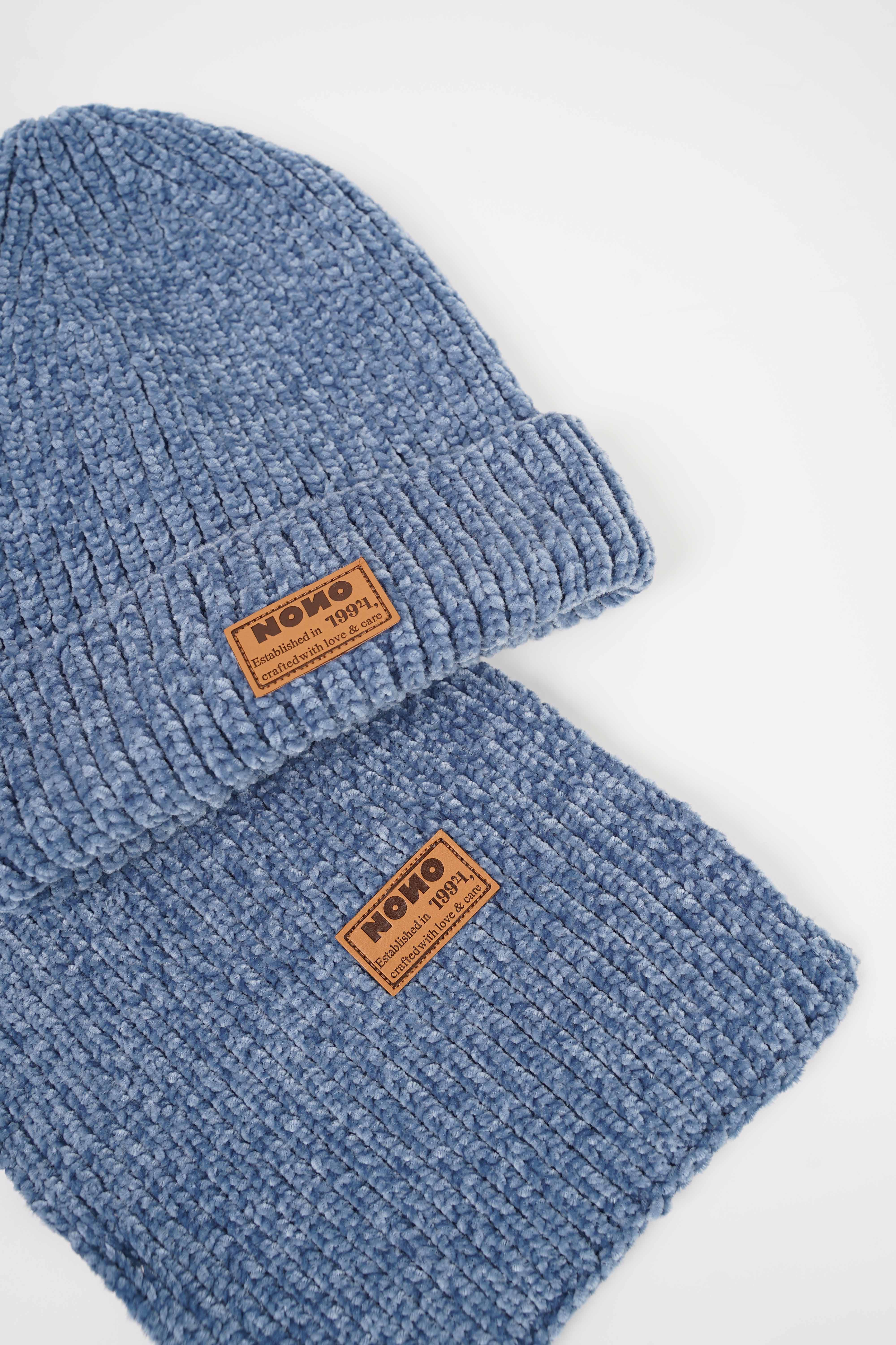 Rana Sjaal en Muts Set Blauw