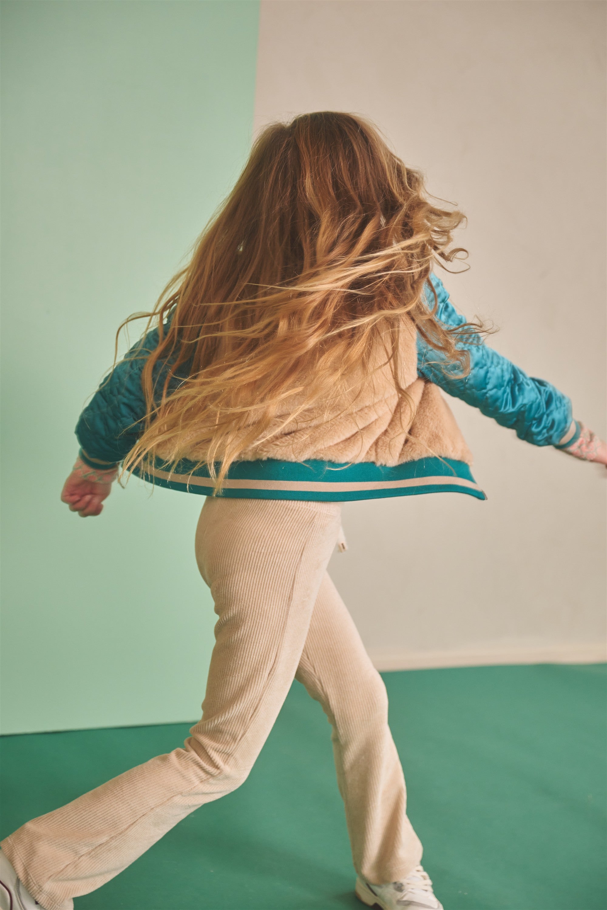 Sady Flared Zachte Stretchy Rib Broek Ivoor