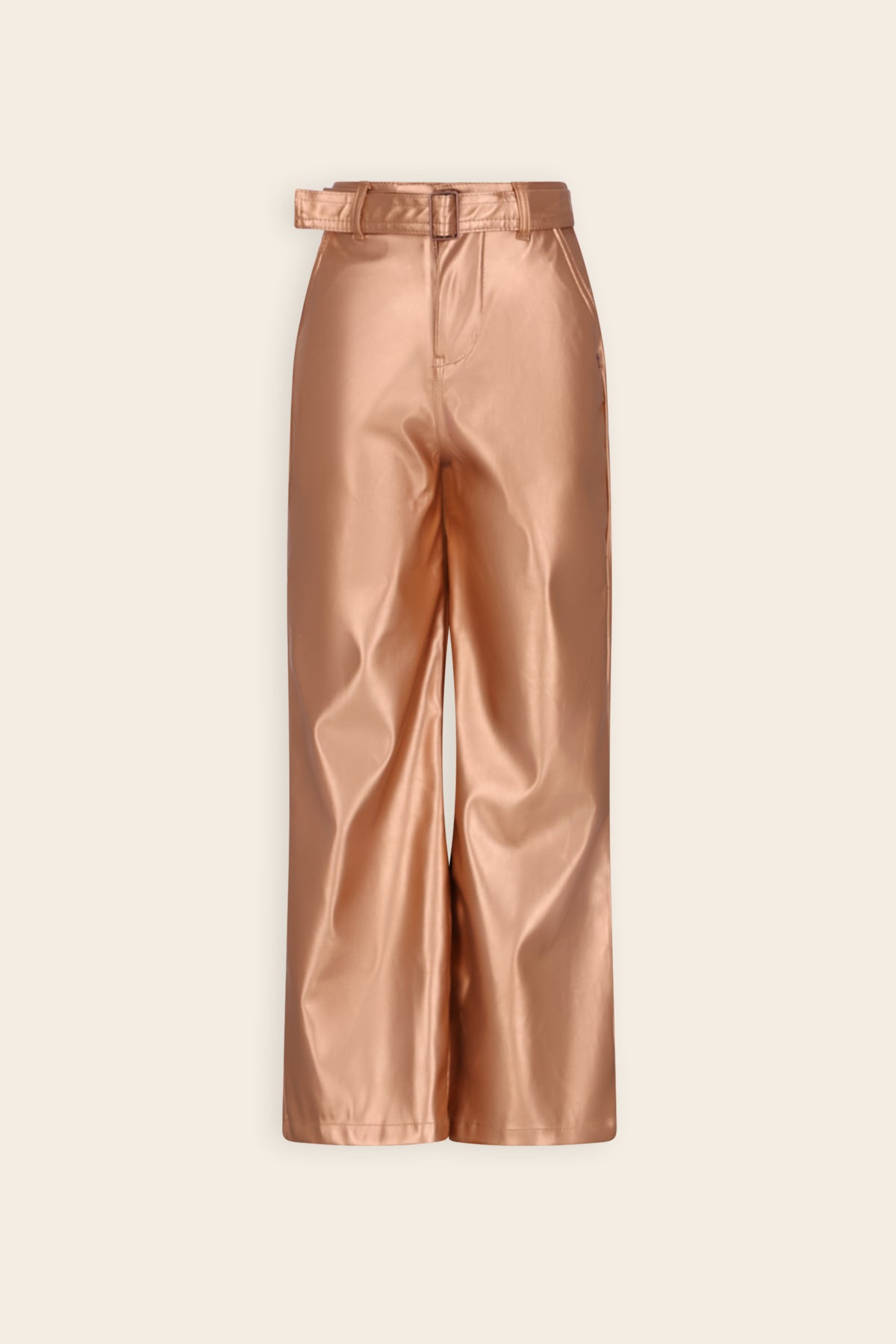 Simona Fake Leather Broek Bronze