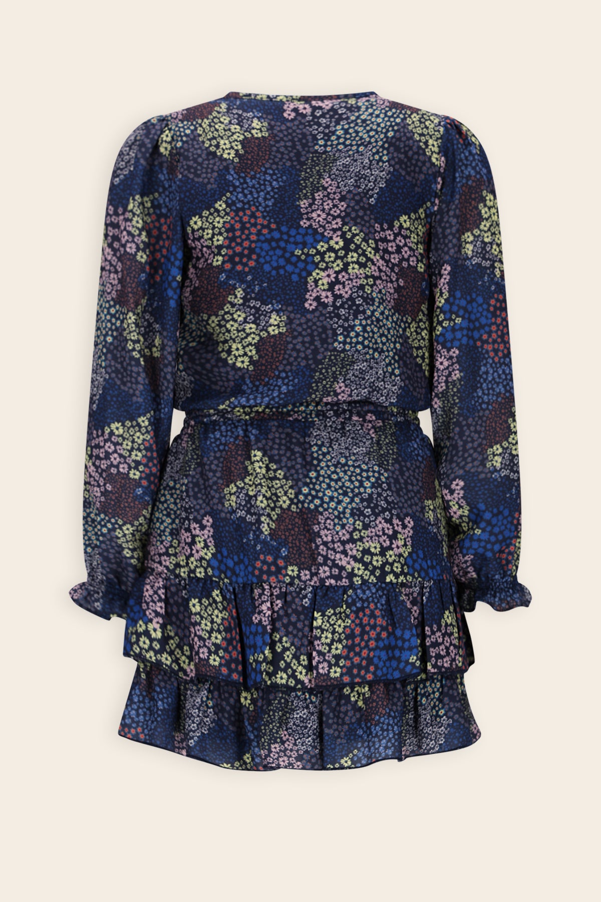 Miggy Bloemen Jurk Donkerblauw