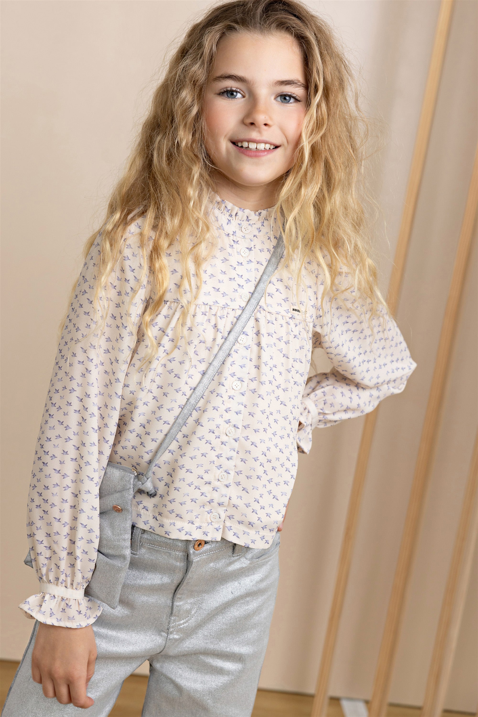 Tekla Geprinte Blouse Ivoor