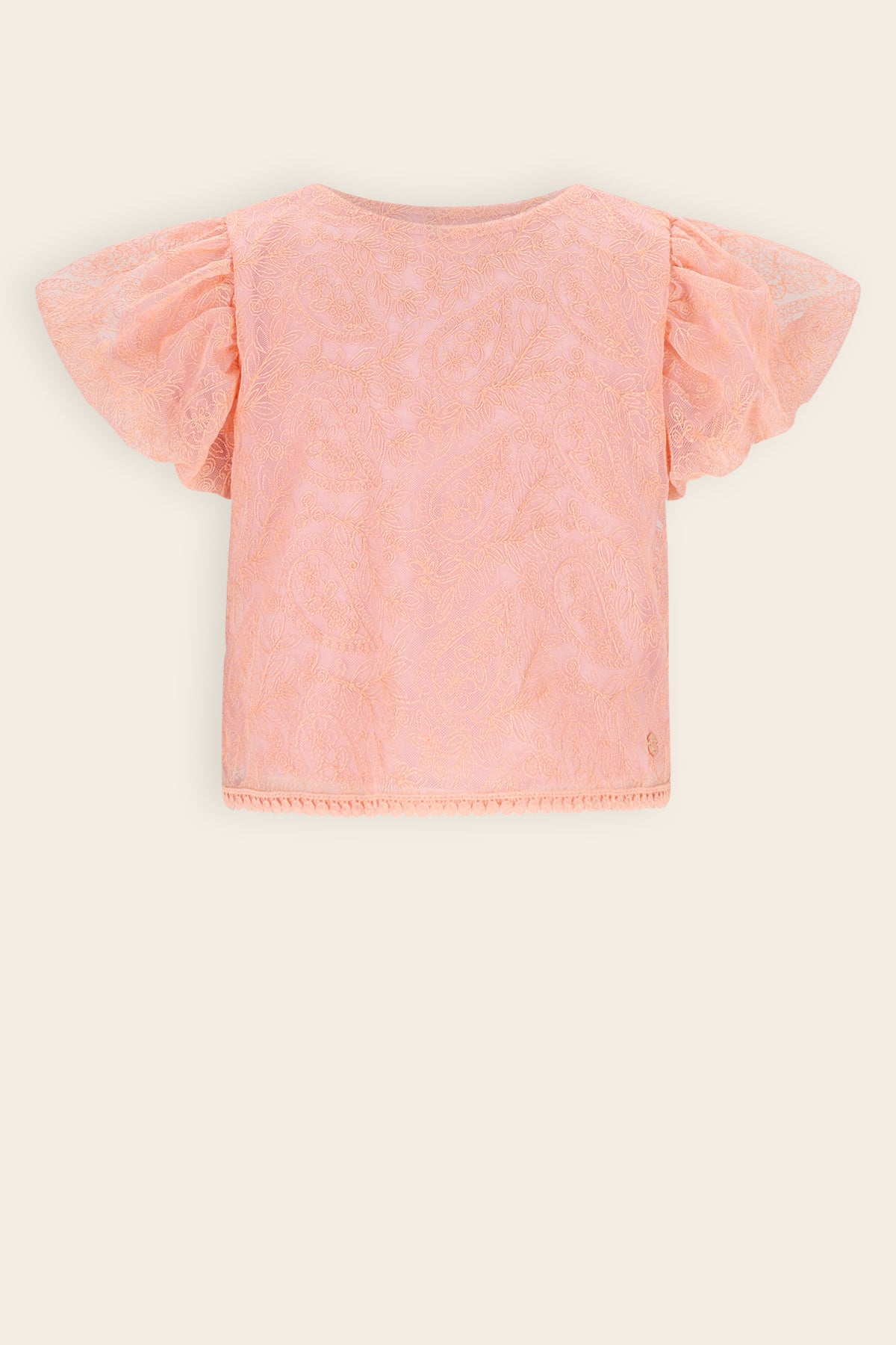 Tessy Geborduurde Tule Top Roze