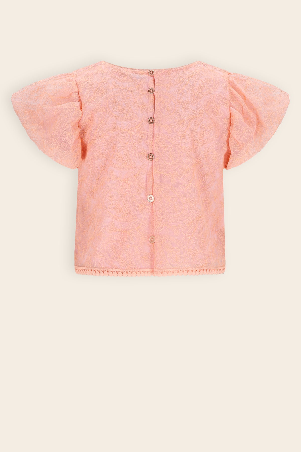 Tessy Geborduurde Tule Top Roze