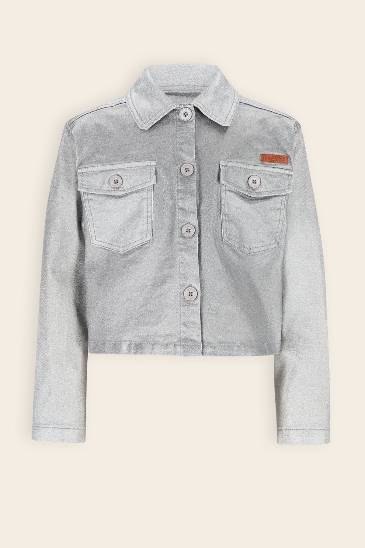Dimsy Metallic Denim Jas Grijs