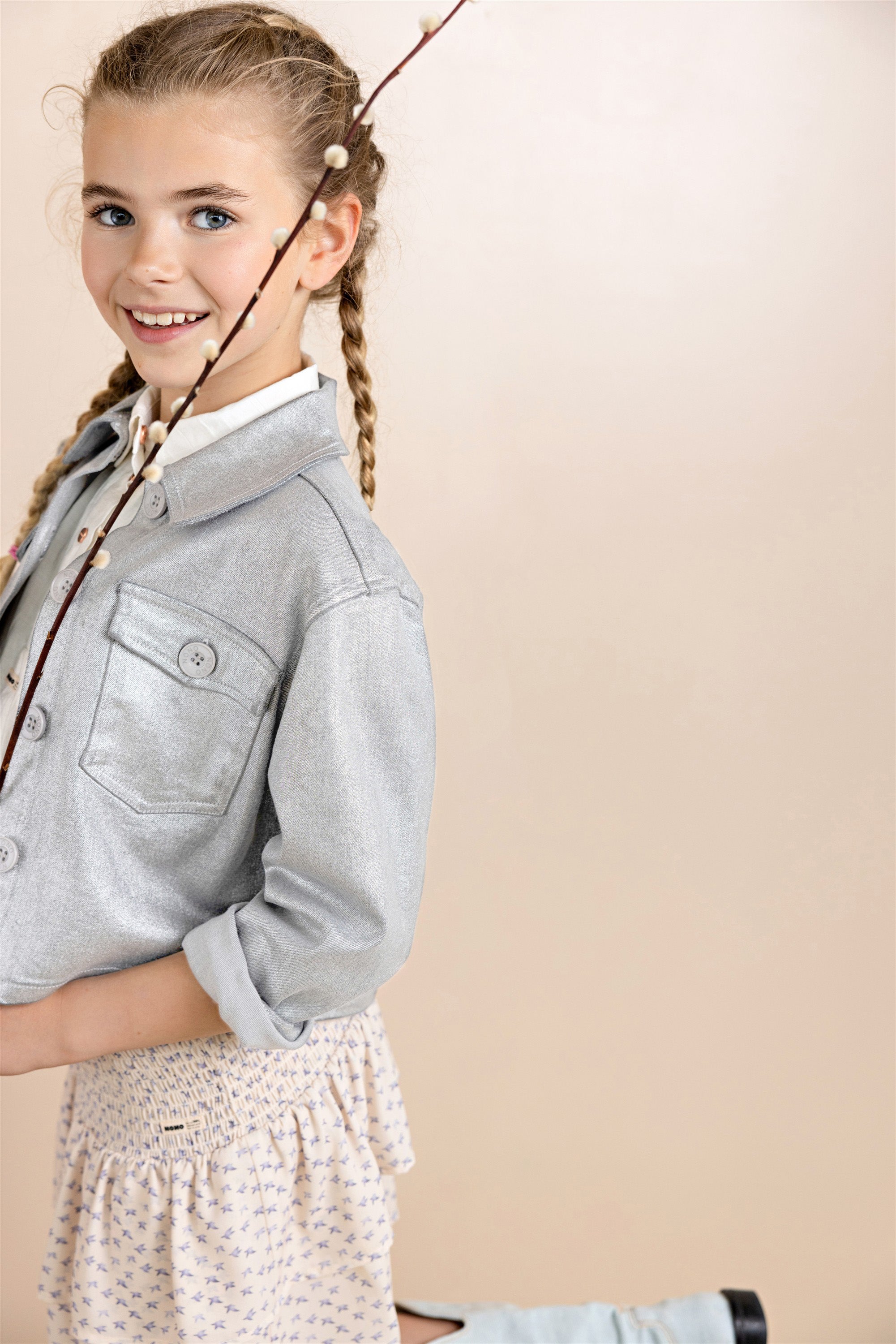 Dimsy Metallic Denim Jas Grijs