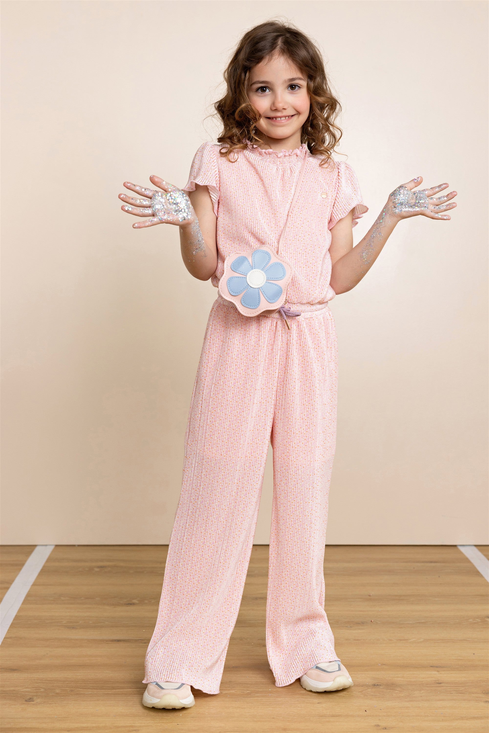 Sylja Geprinte Plissee Jumpsuit Roze