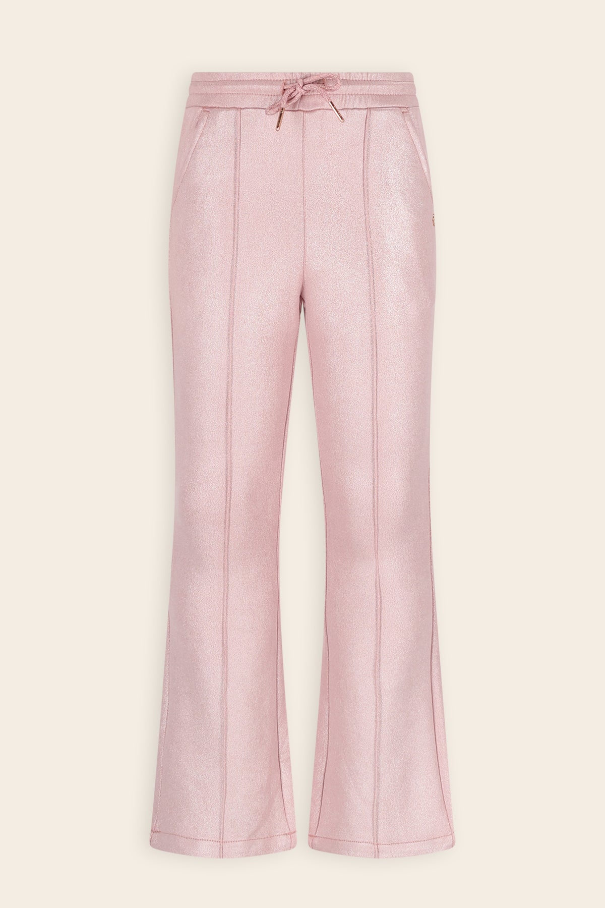 Soy Glans Suede Flared Broek Roze