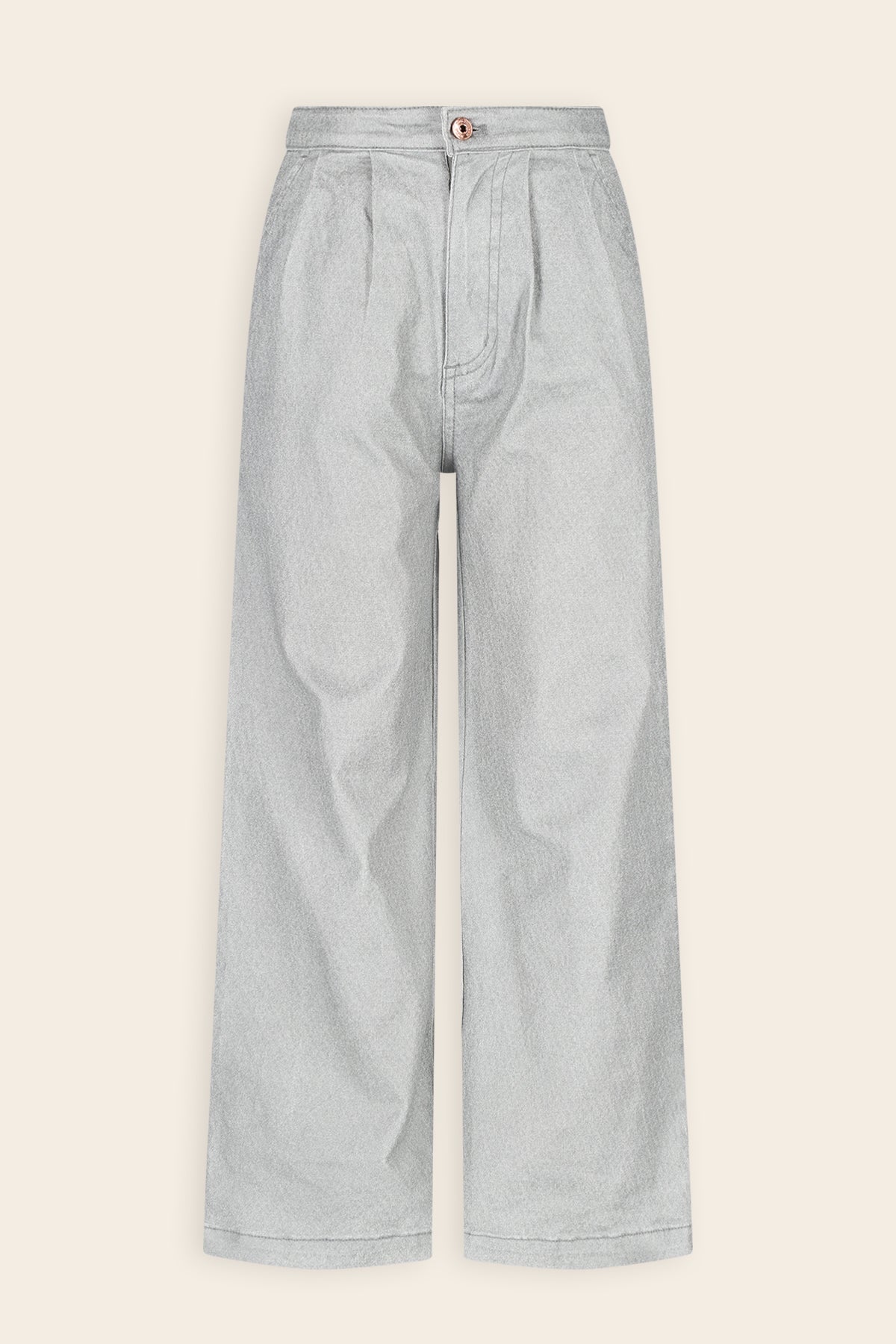 Sia Metallic Denim Broek Grijs